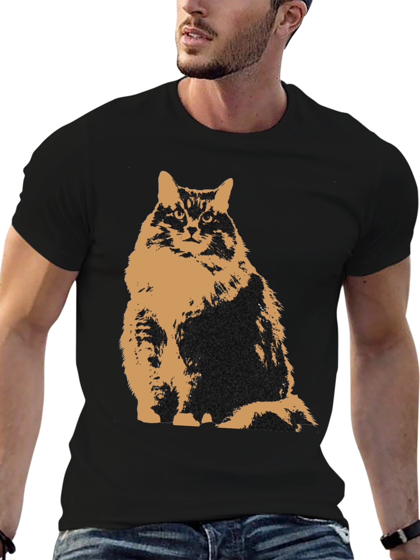 Black Cat Graphic Tee - Mens Black T-Shirt view 6