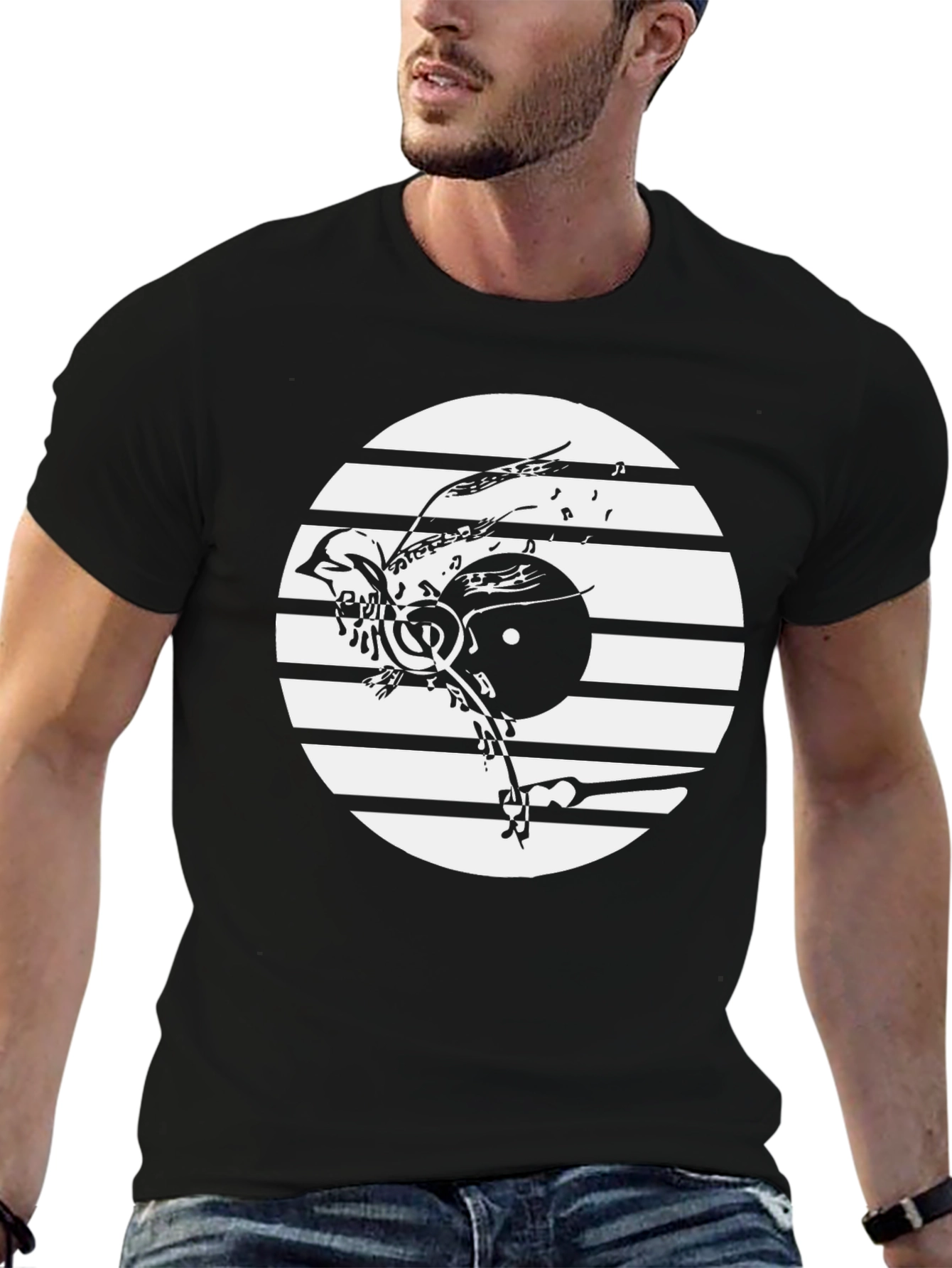 Black Bird & Record Graphic Tee view 6