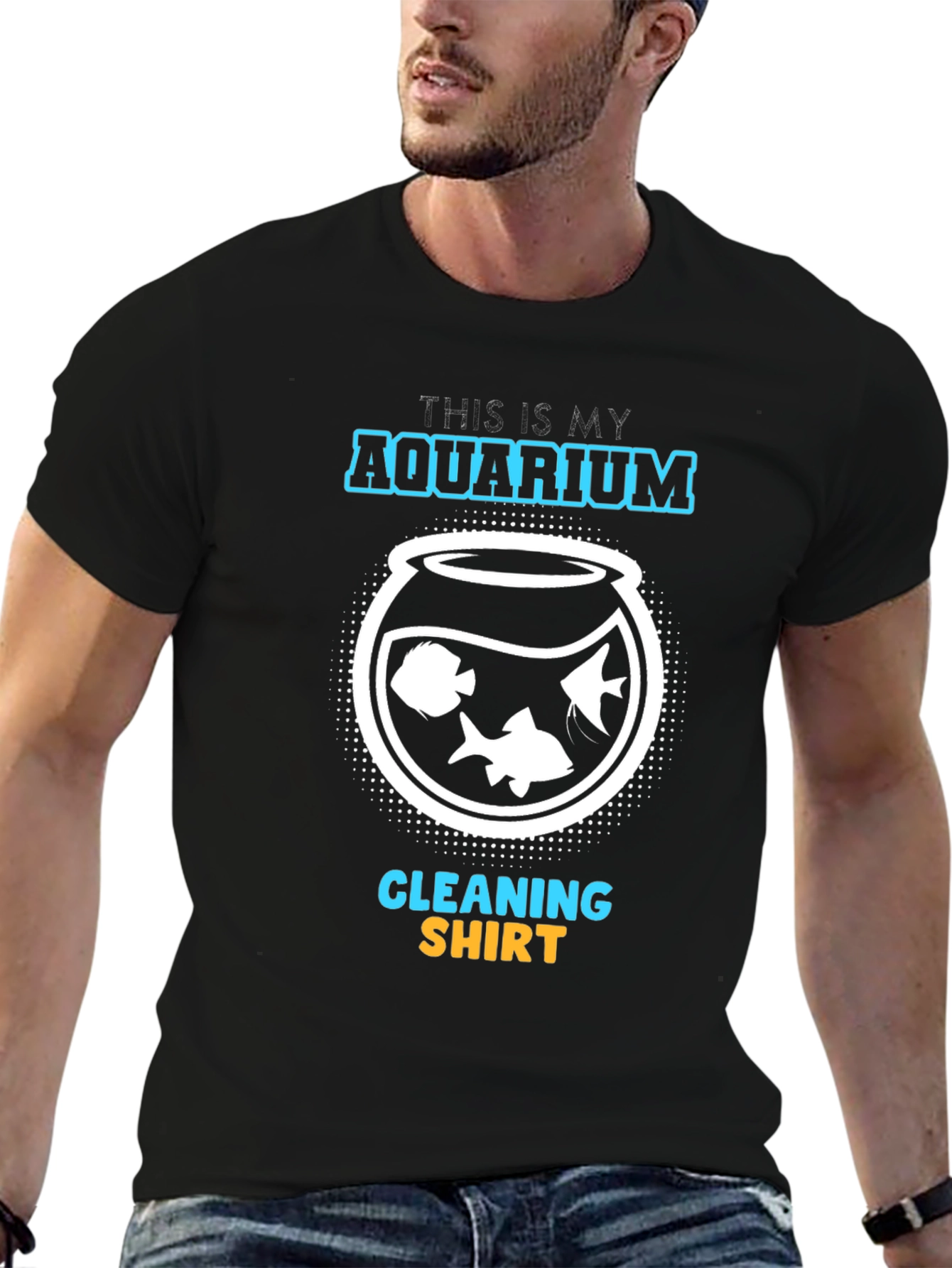 Black Aquarium Cleaning Shirt - Fish Keeper Tee view 6