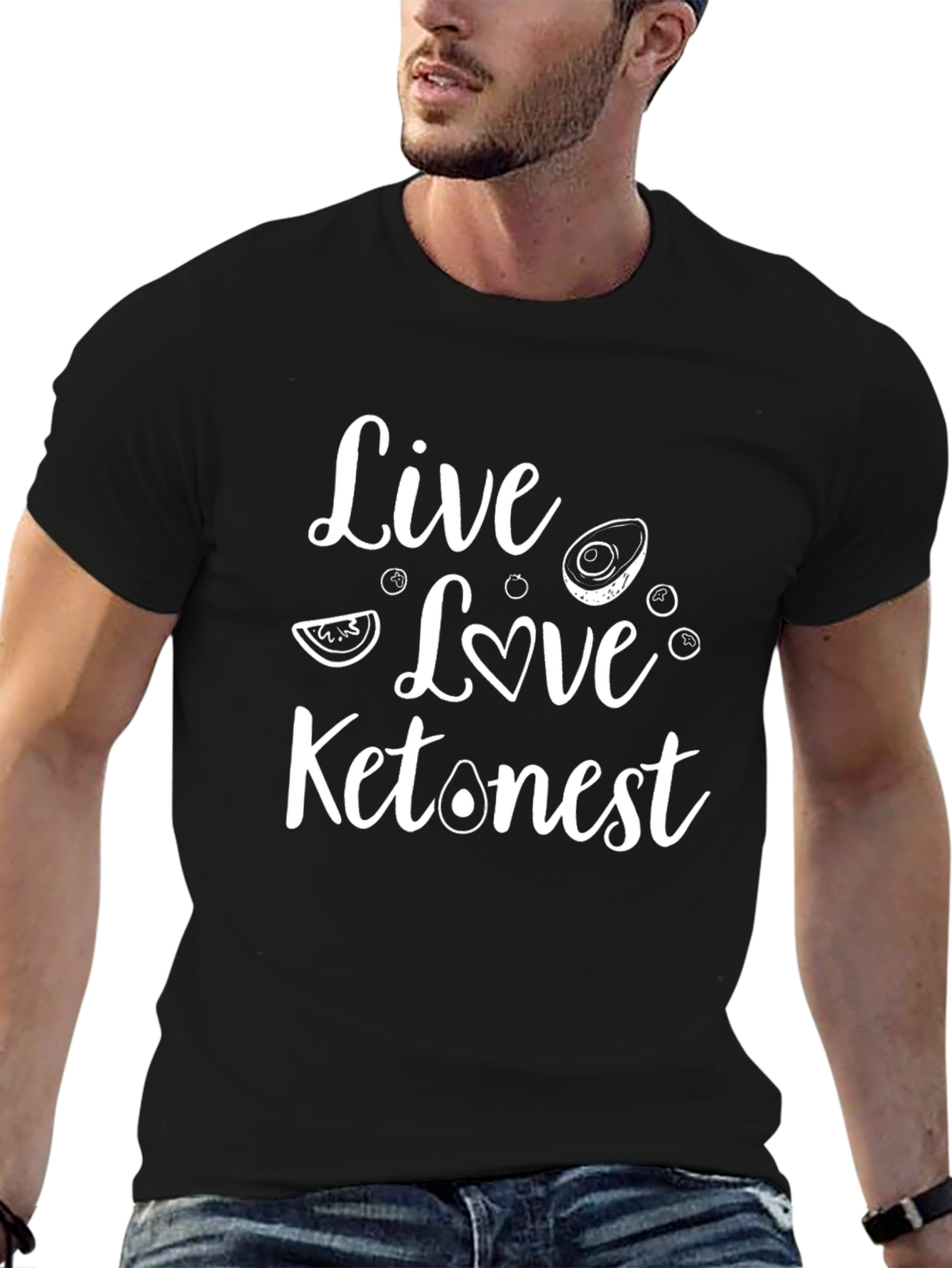 Black Live Love Ketonest T-Shirt - Keto Diet Apparel view 6