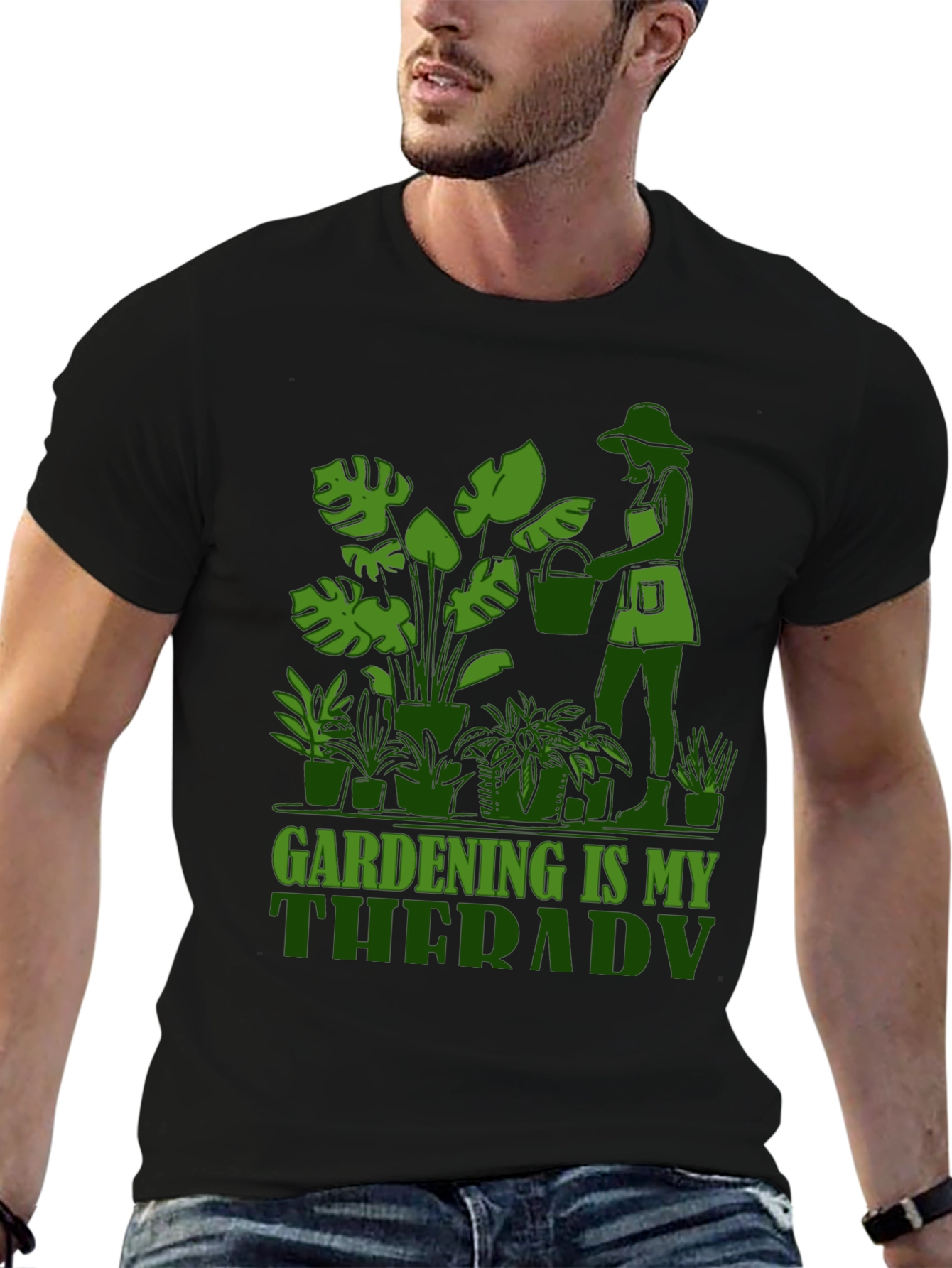 Black Gardening is My Therapy Graphic Tee view 6