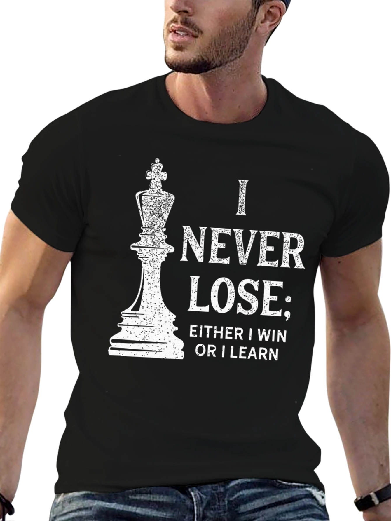 Chess King I Never Lose T-Shirt - Black - 6