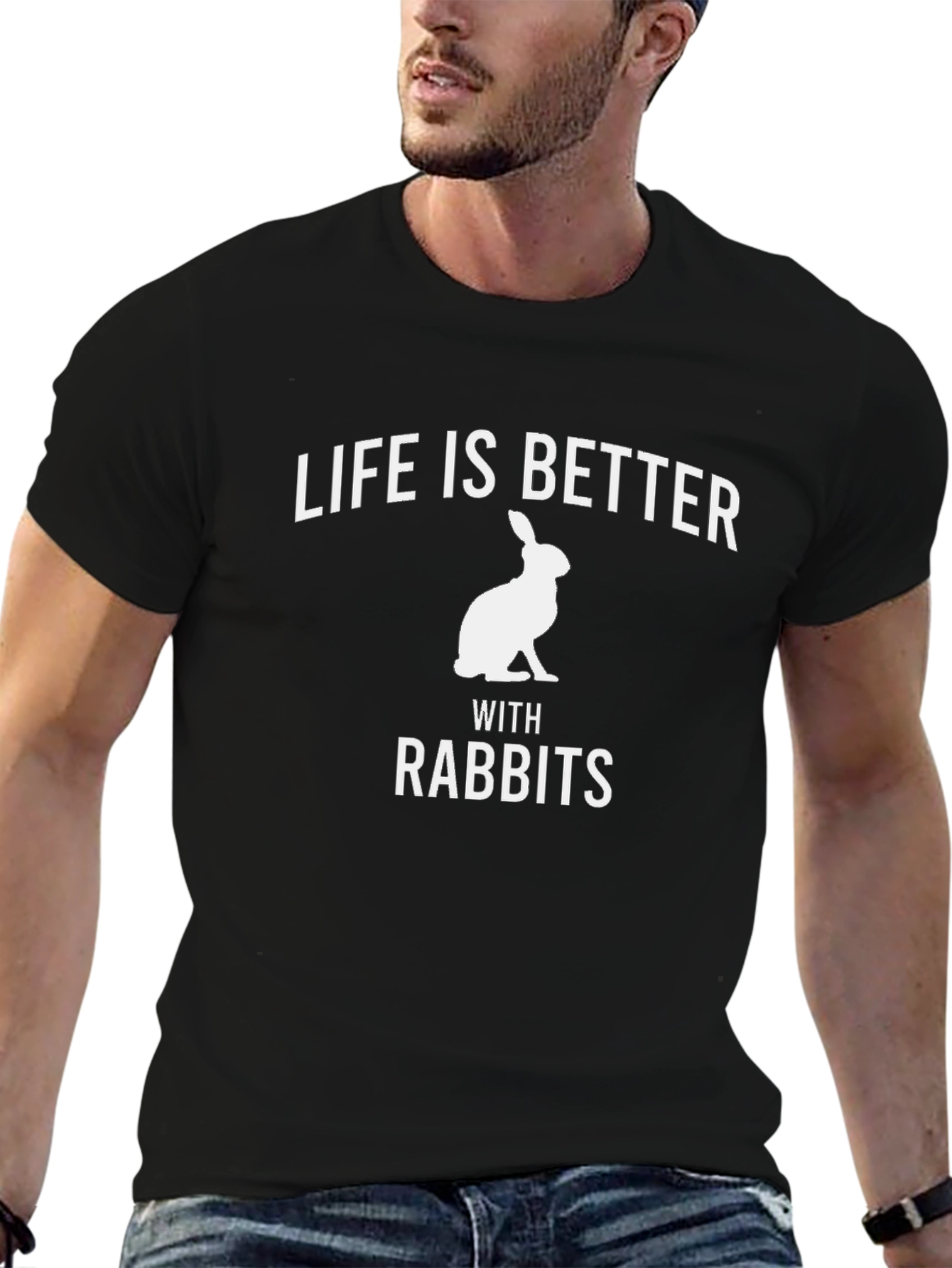 Black Life is Better with Rabbits T-Shirt view 6