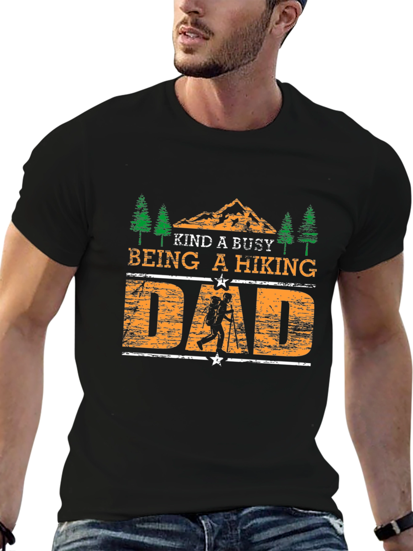 Black Hiking Dad T-Shirt - Outdoor Adventure Apparel view 6