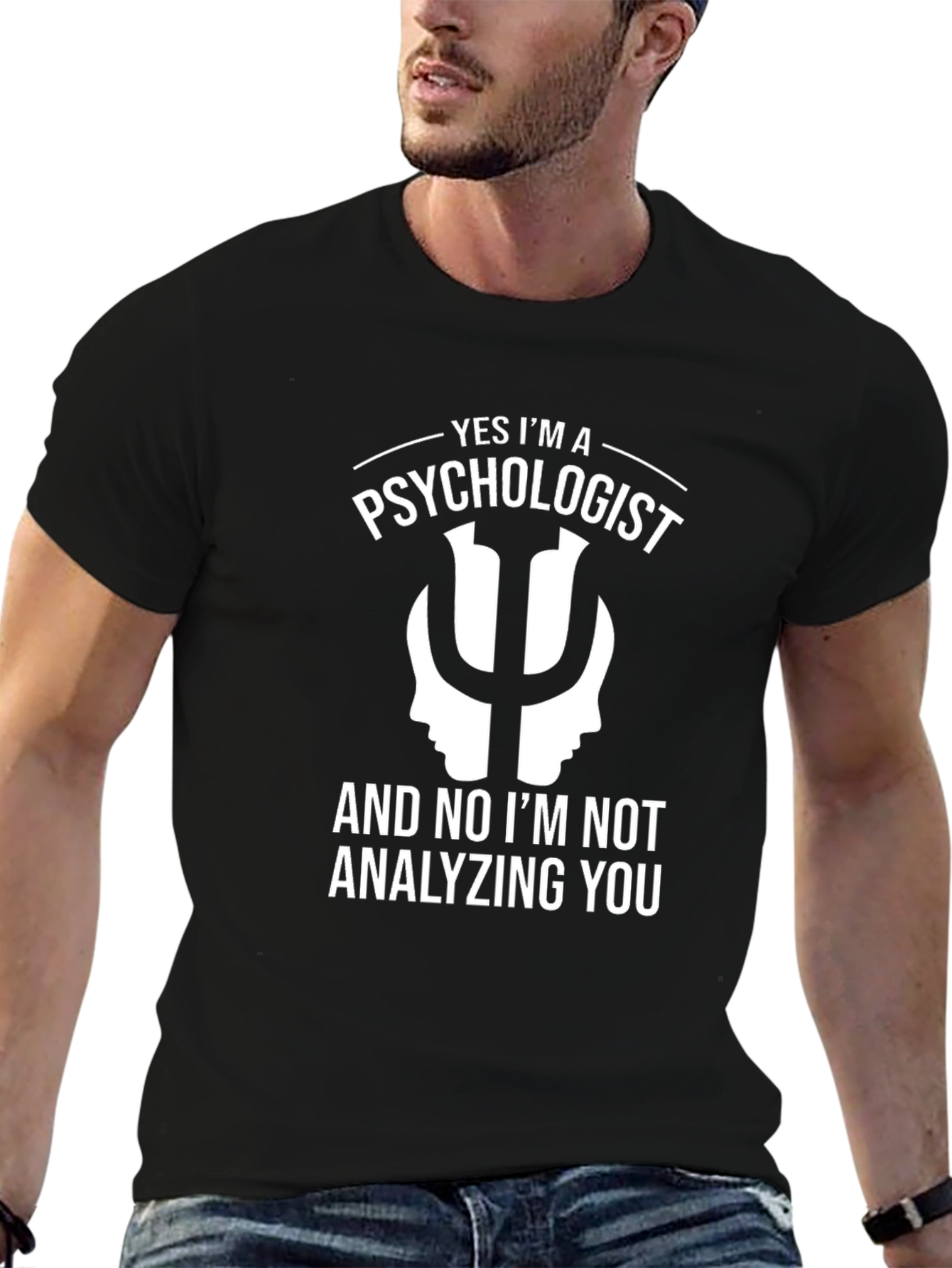 Black Psychologist Novelty Graphic Tee - Black view 6