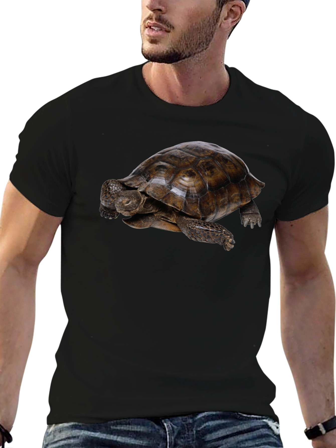 Black Tortoise Graphic Black T-Shirt view 6