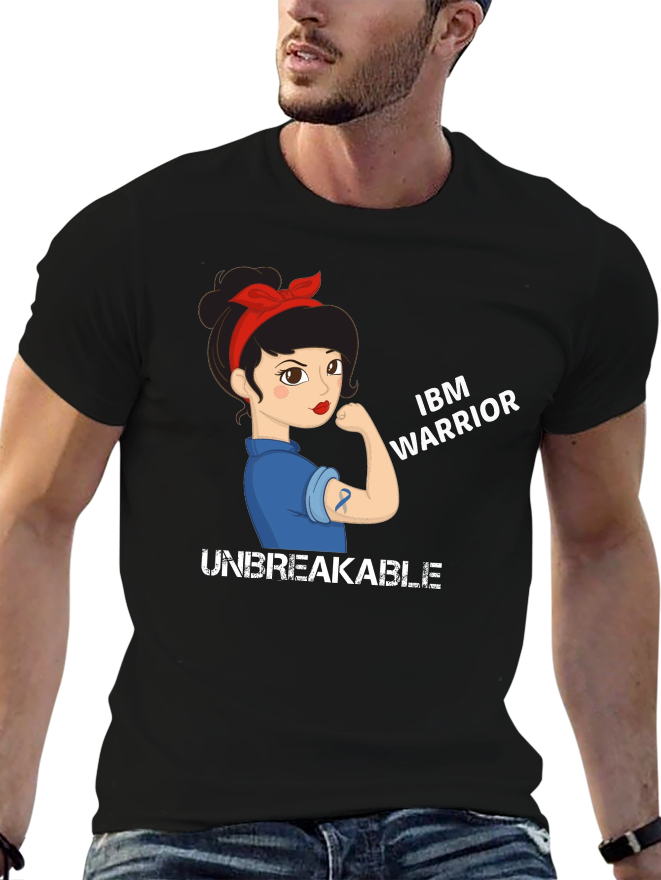 Black IBM Warrior Graphic Tee - Unbreakable Design view 6