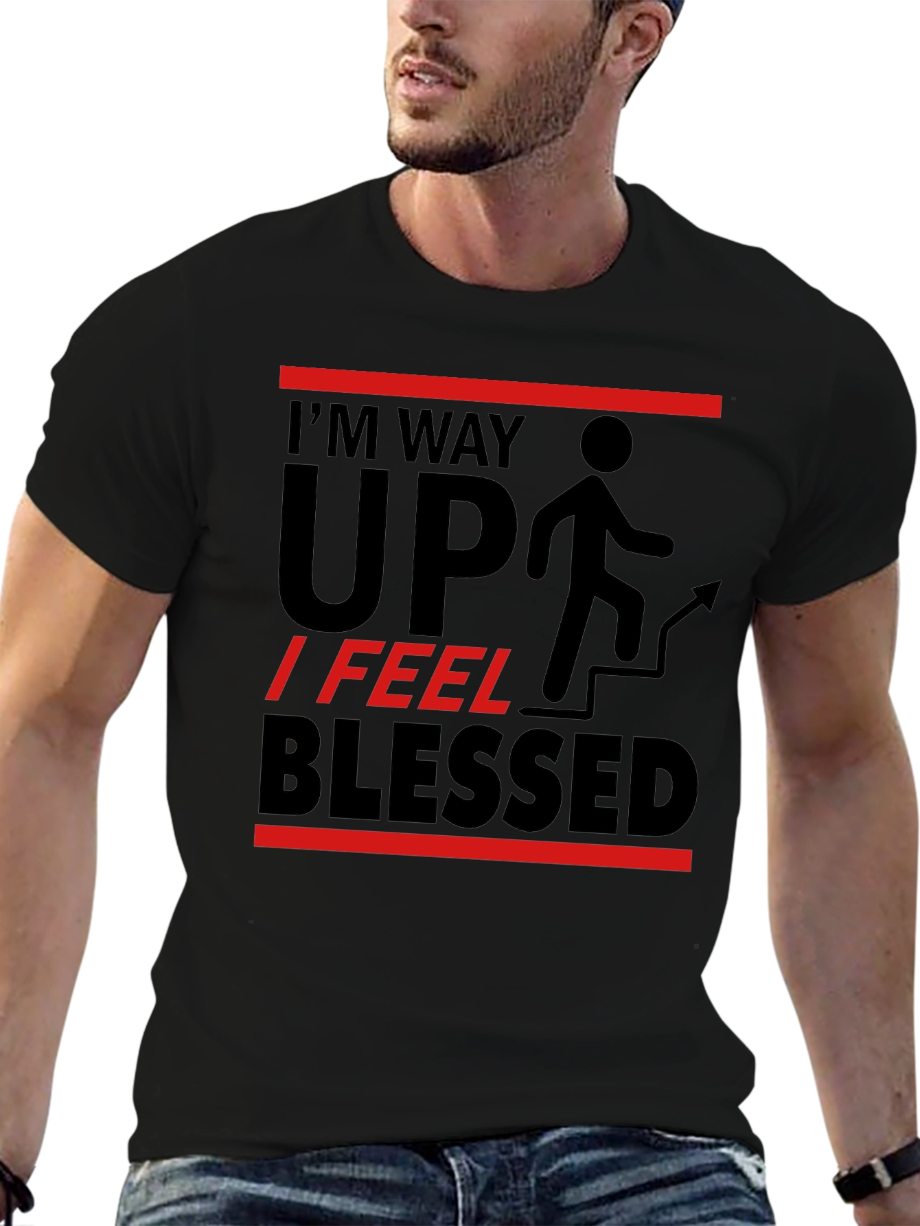 Black I'm Way Up Graphic T-Shirt view 6