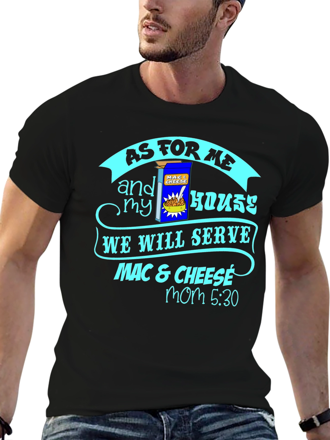 Black Mac & Cheese T-Shirt - "As For Me and My House" view 6