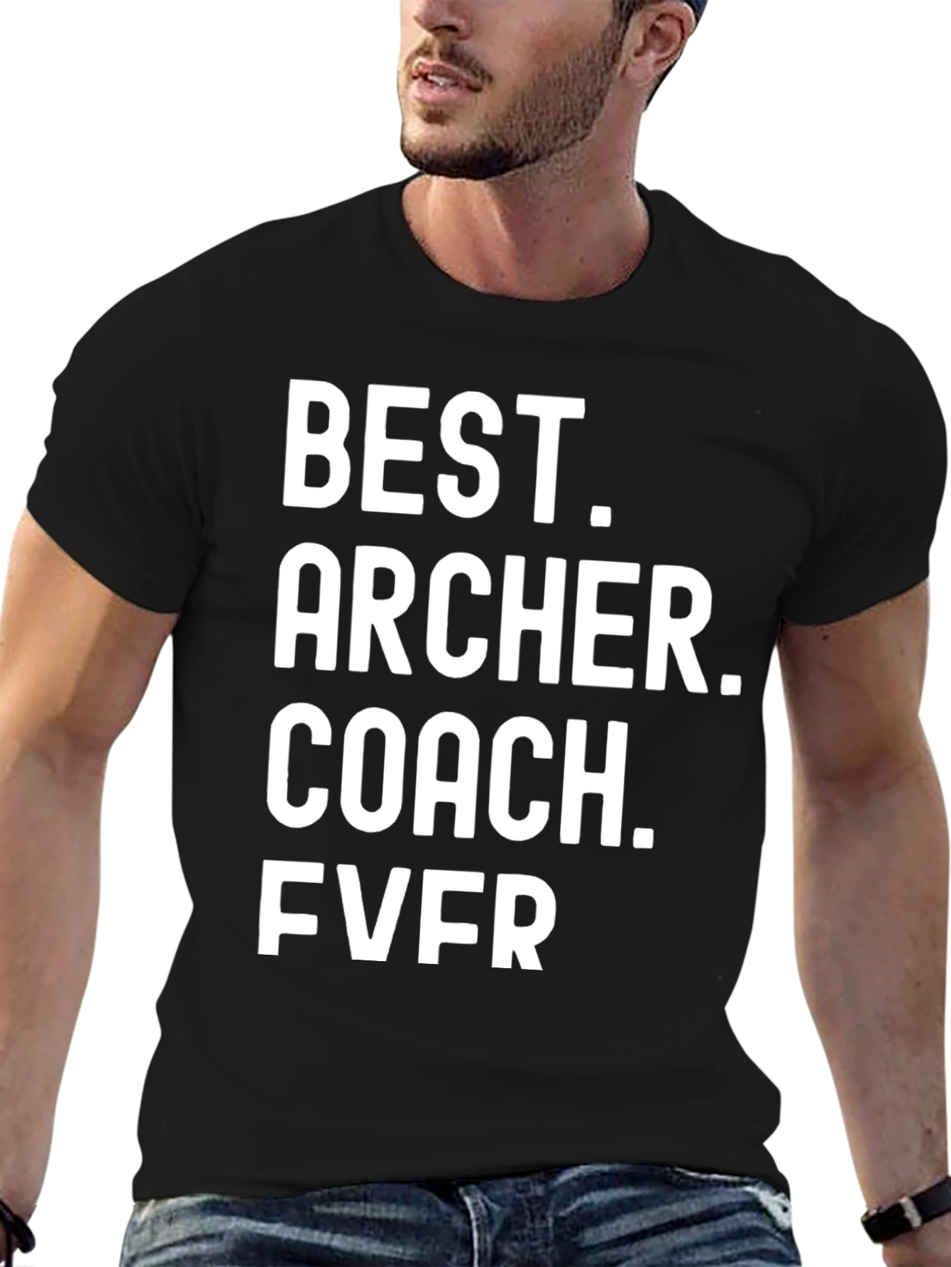Black Best Archer Coach Ever T-Shirt Funny Gift view 6