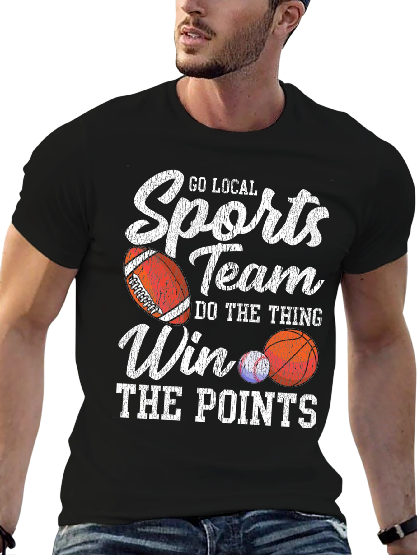 Black Go Local Sports Team T-Shirt view 6