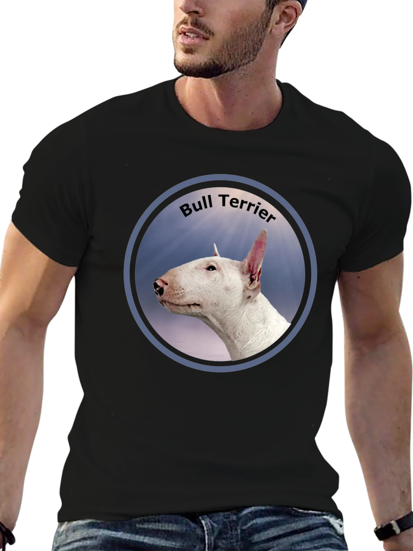 Black Bull Terrier Portrait Graphic T-Shirt view 6