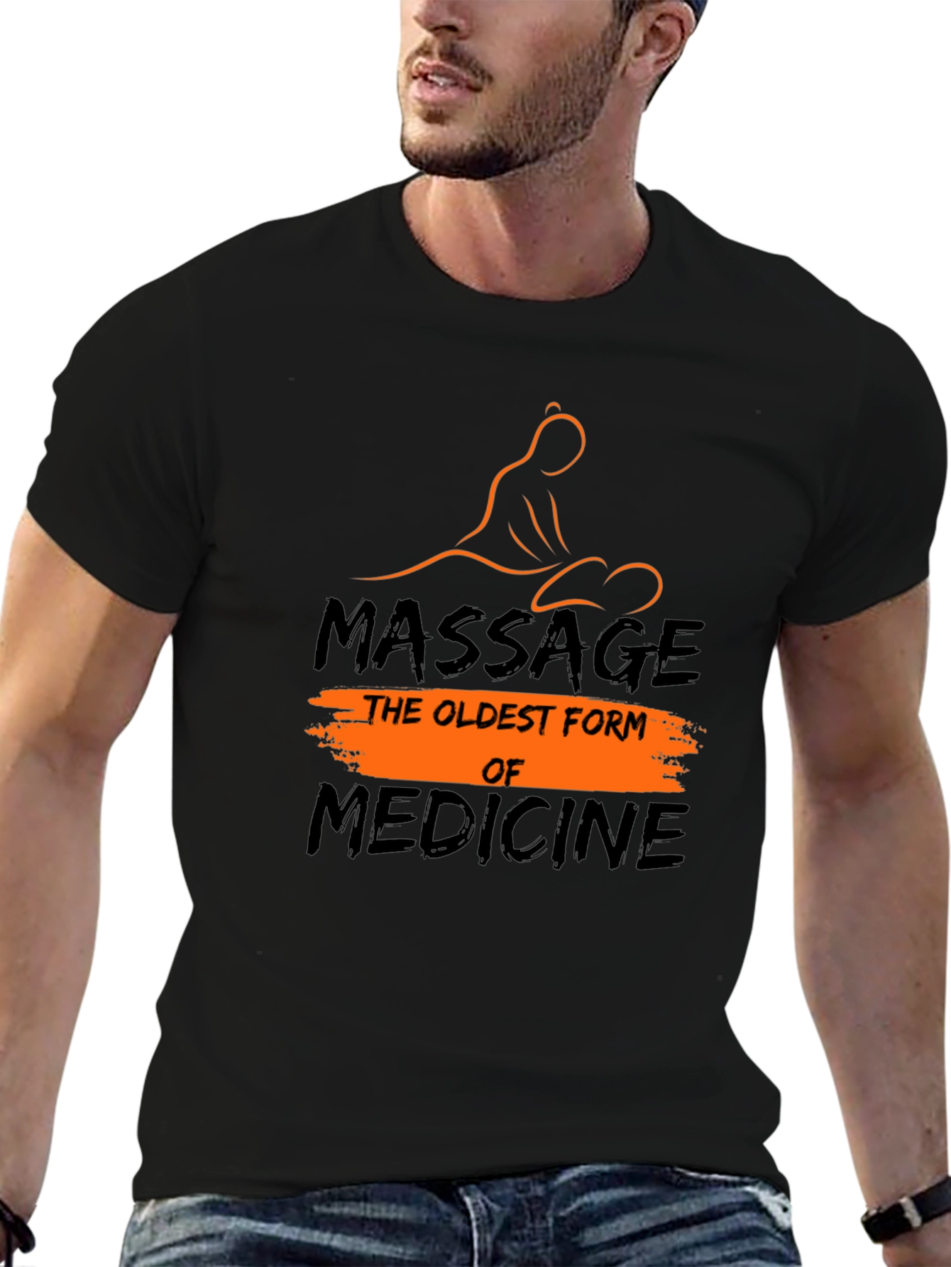 Black Massage Therapy T-Shirt: The Oldest Form of Medicine view 6