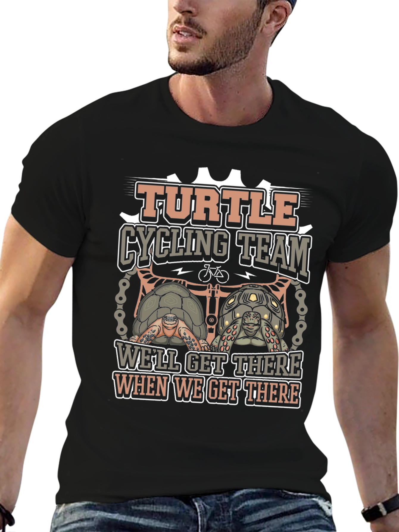 Black Turtle Cycling Team Black T-Shirt view 6