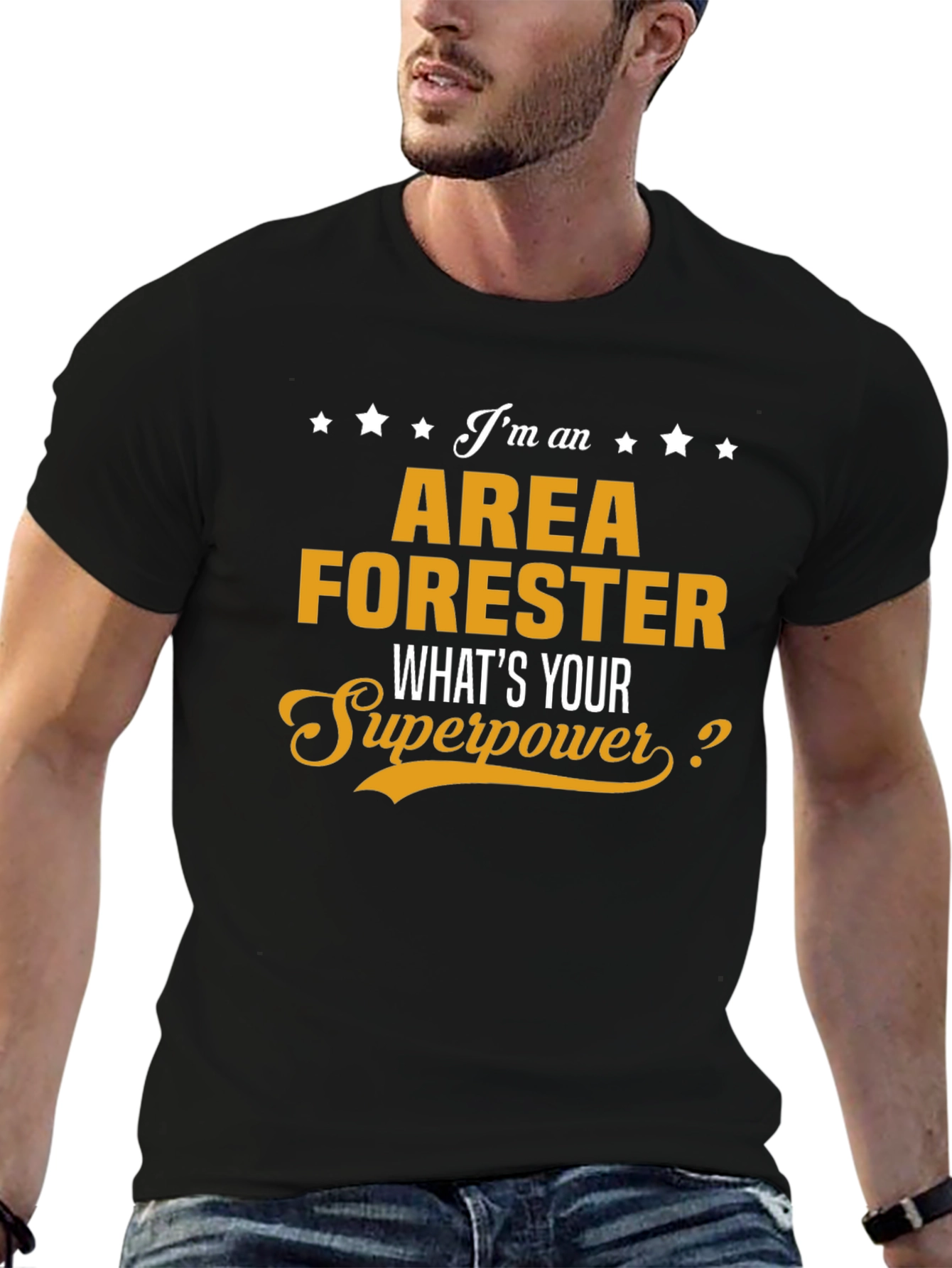 Black Area Forester Superpower T-Shirt view 6