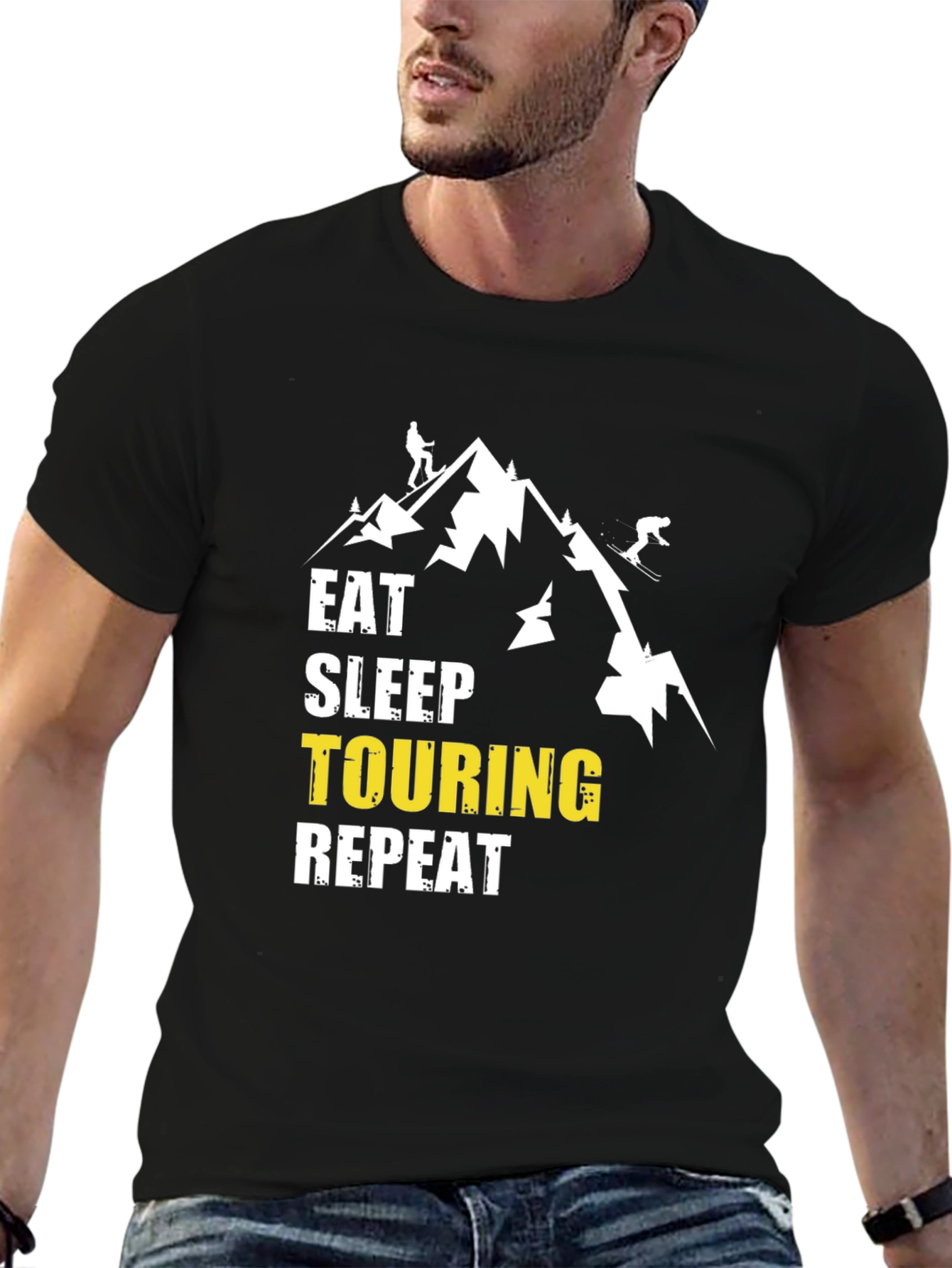 Black Eat Sleep Touring Repeat Graphic T-Shirt view 6