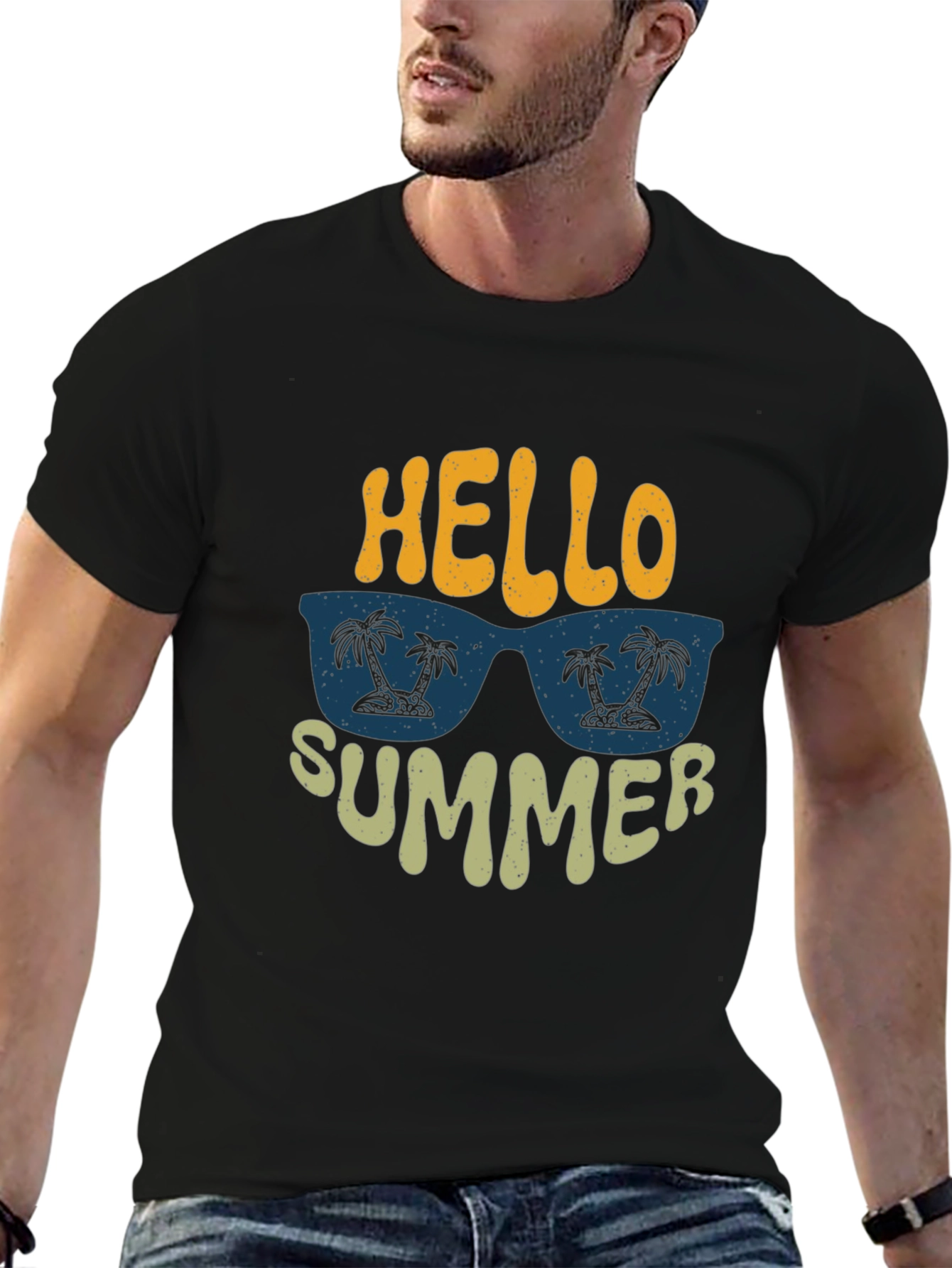Black Hello Summer Graphic Tee view 6