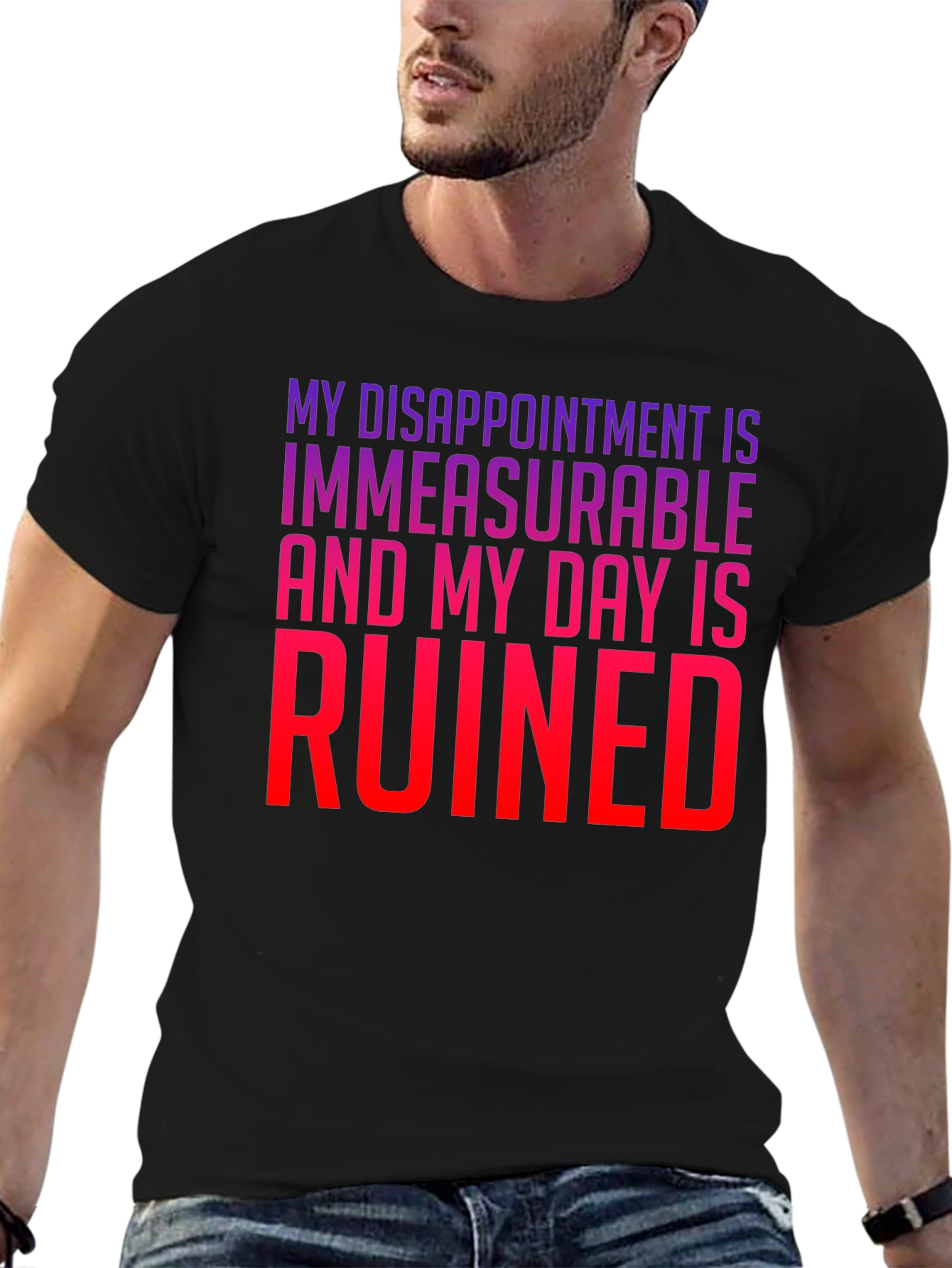 Black My Disappointment is Immeasurable T-Shirt view 6