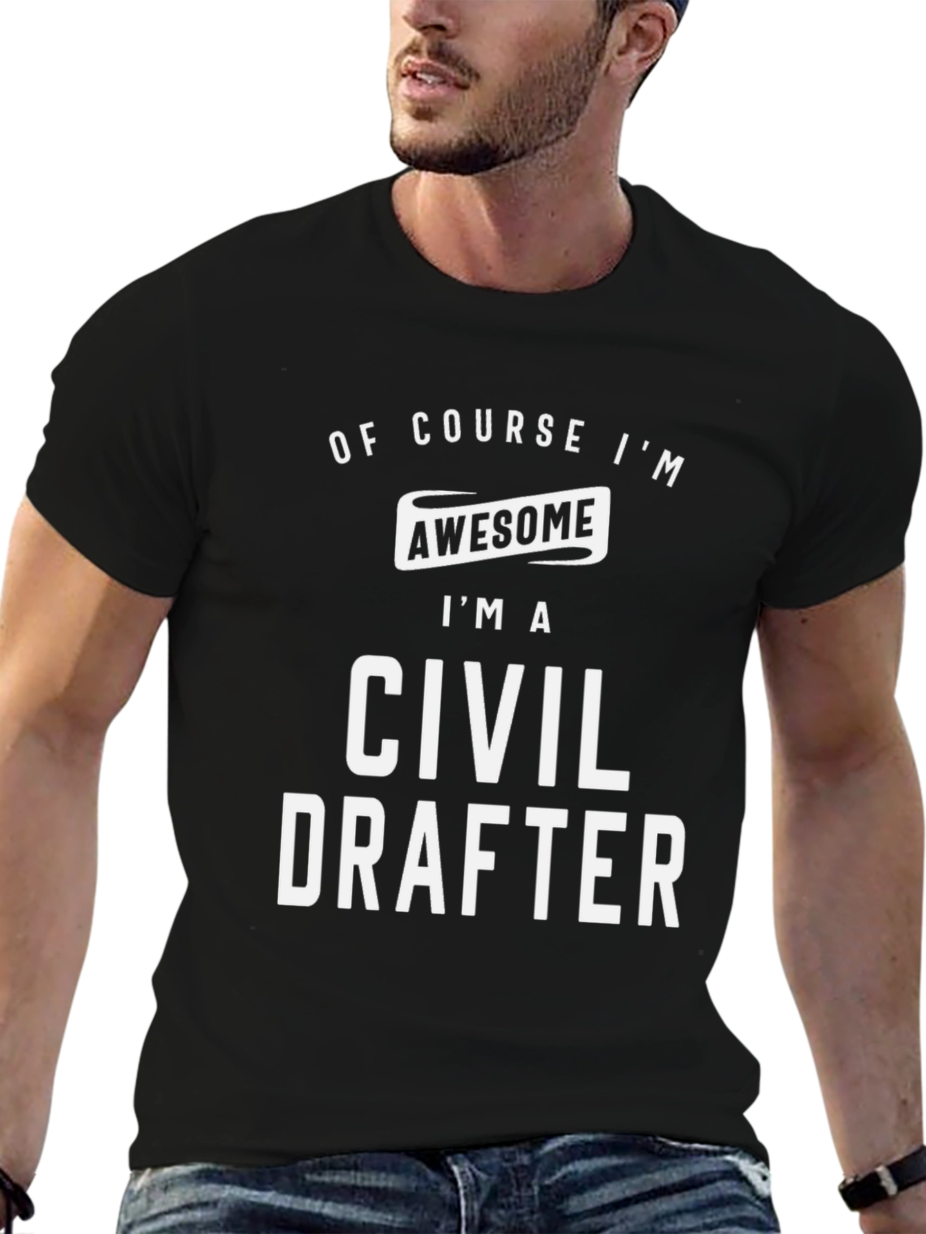 Black Civil Drafter T-Shirt - Of Course I'm Awesome Tee view 6