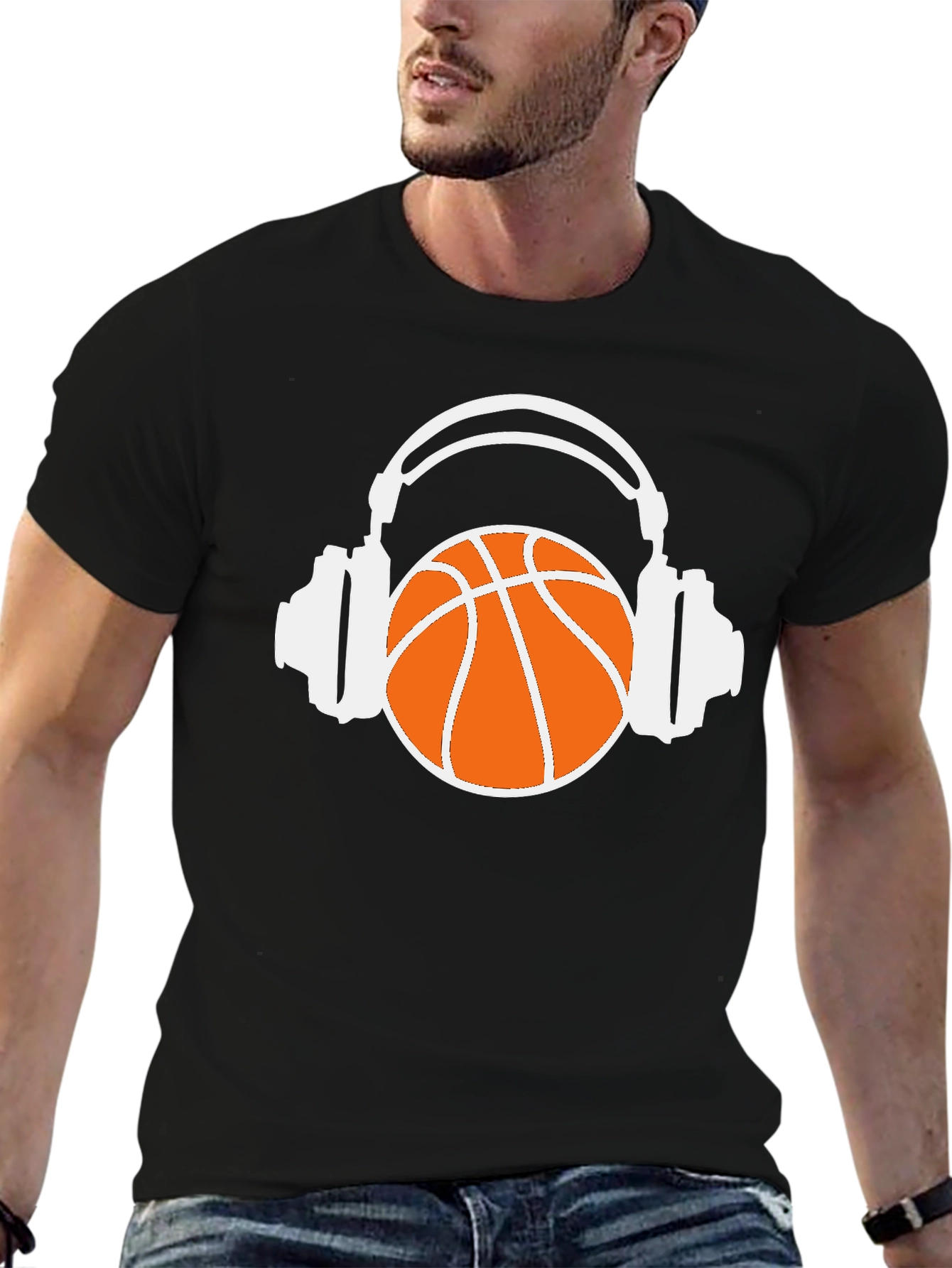 Black Basketball Beats T-Shirt view 6