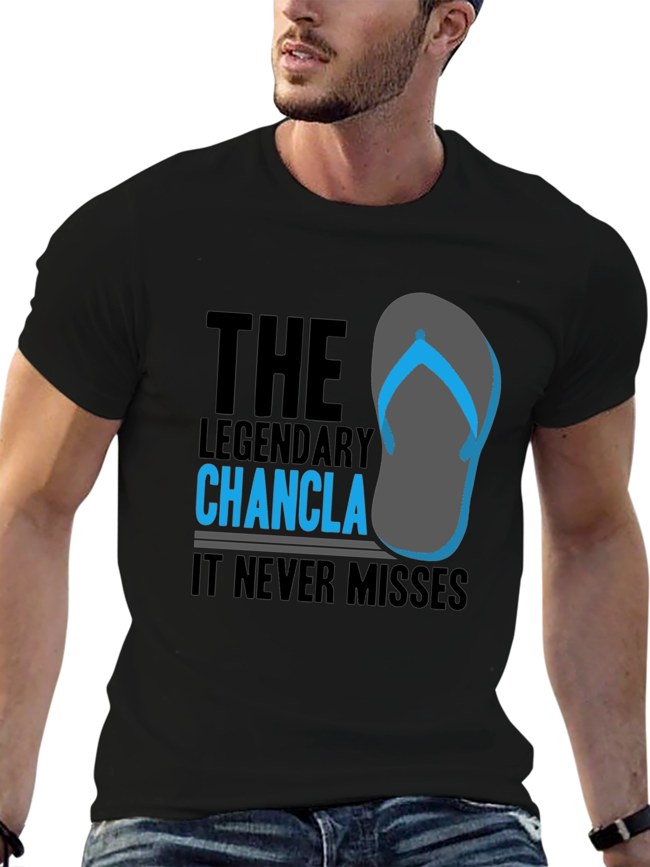 Black The Legendary Chancla Graphic T-Shirt view 6