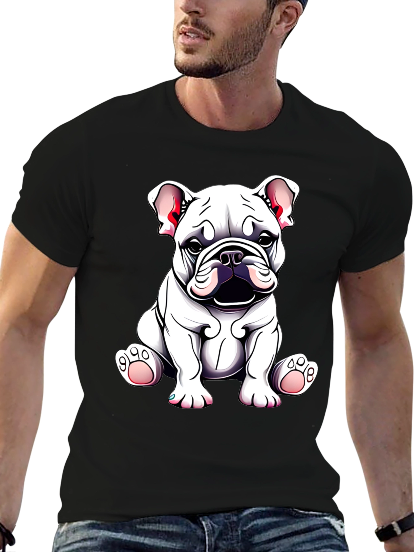 Black Bulldog Puppy Graphic Tee - Cute Dog Lover Shirt view 6