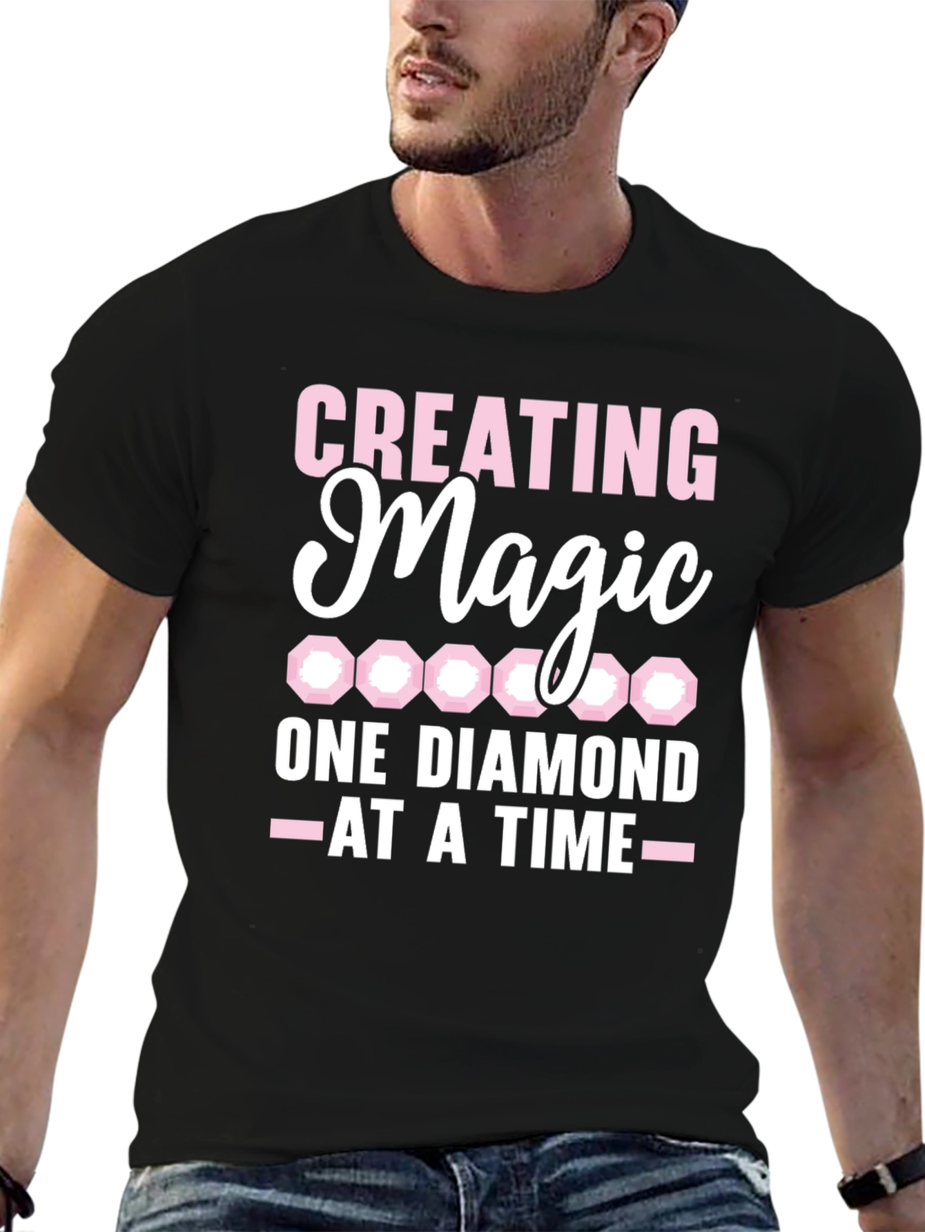 Black Creating Magic Diamond T-Shirt view 6