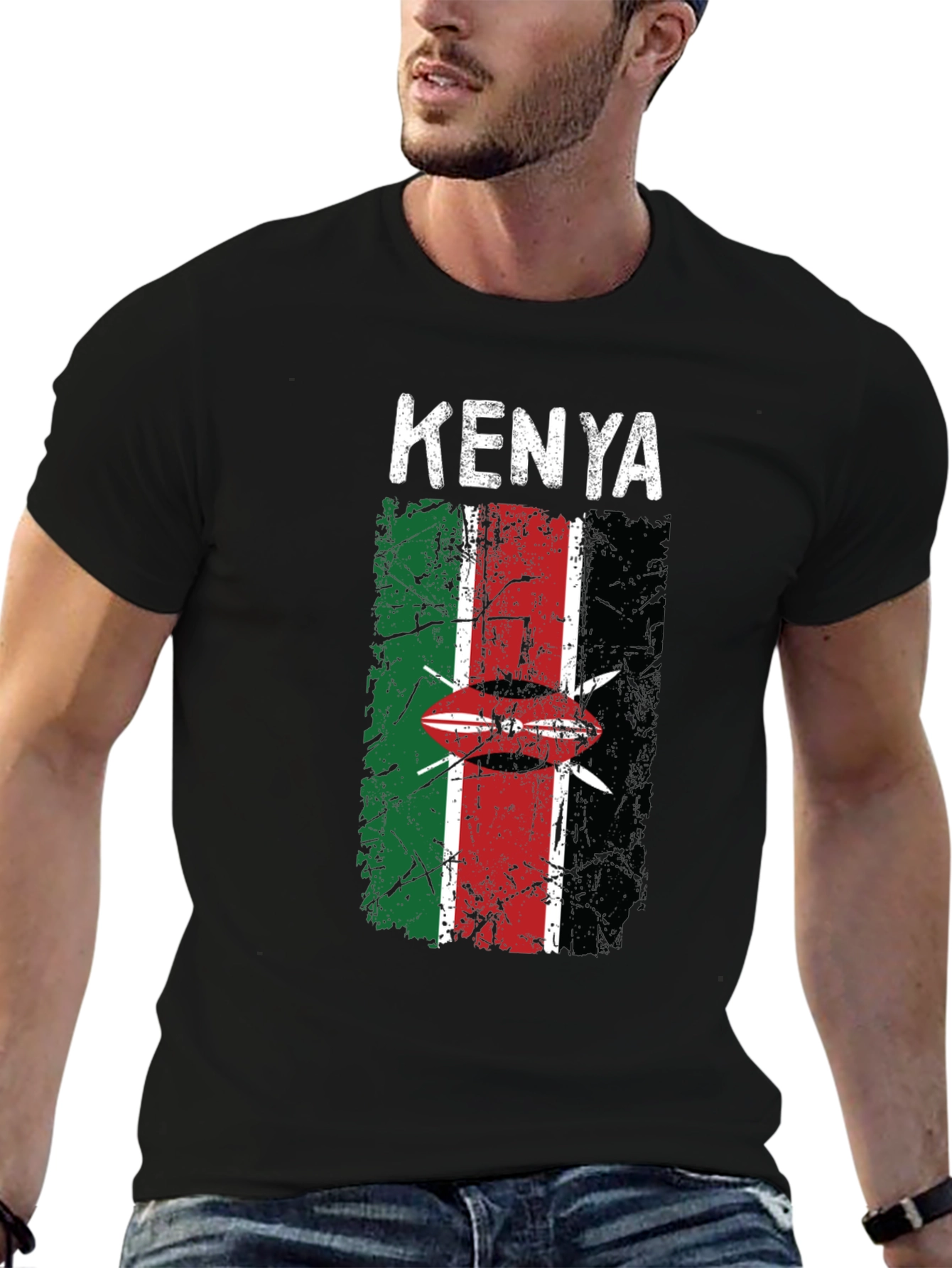 Kenya Flag T-Shirt - Distressed Graphic Tee - 6