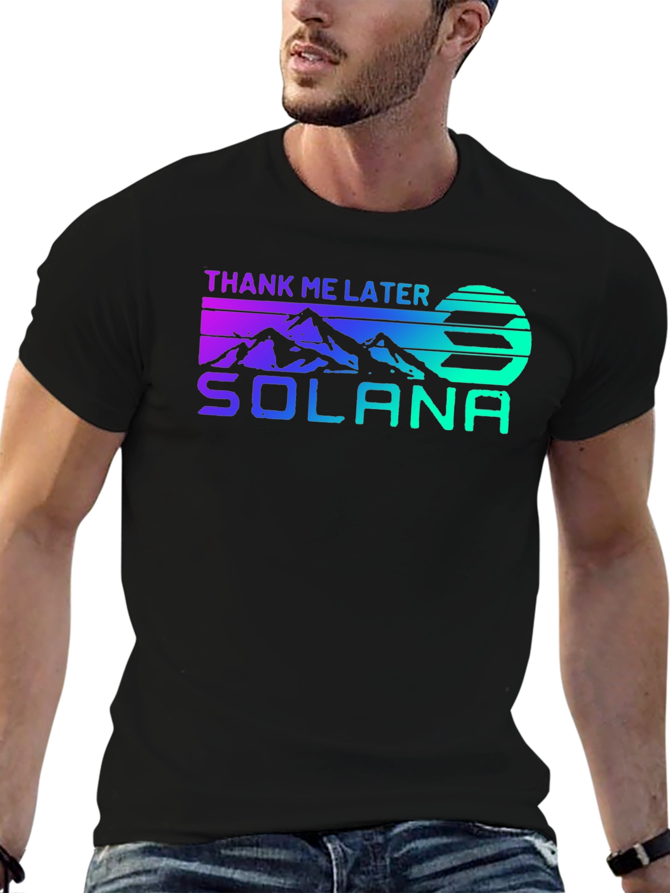 Black Solana Crypto Thank Me Later Graphic T-Shirt view 6