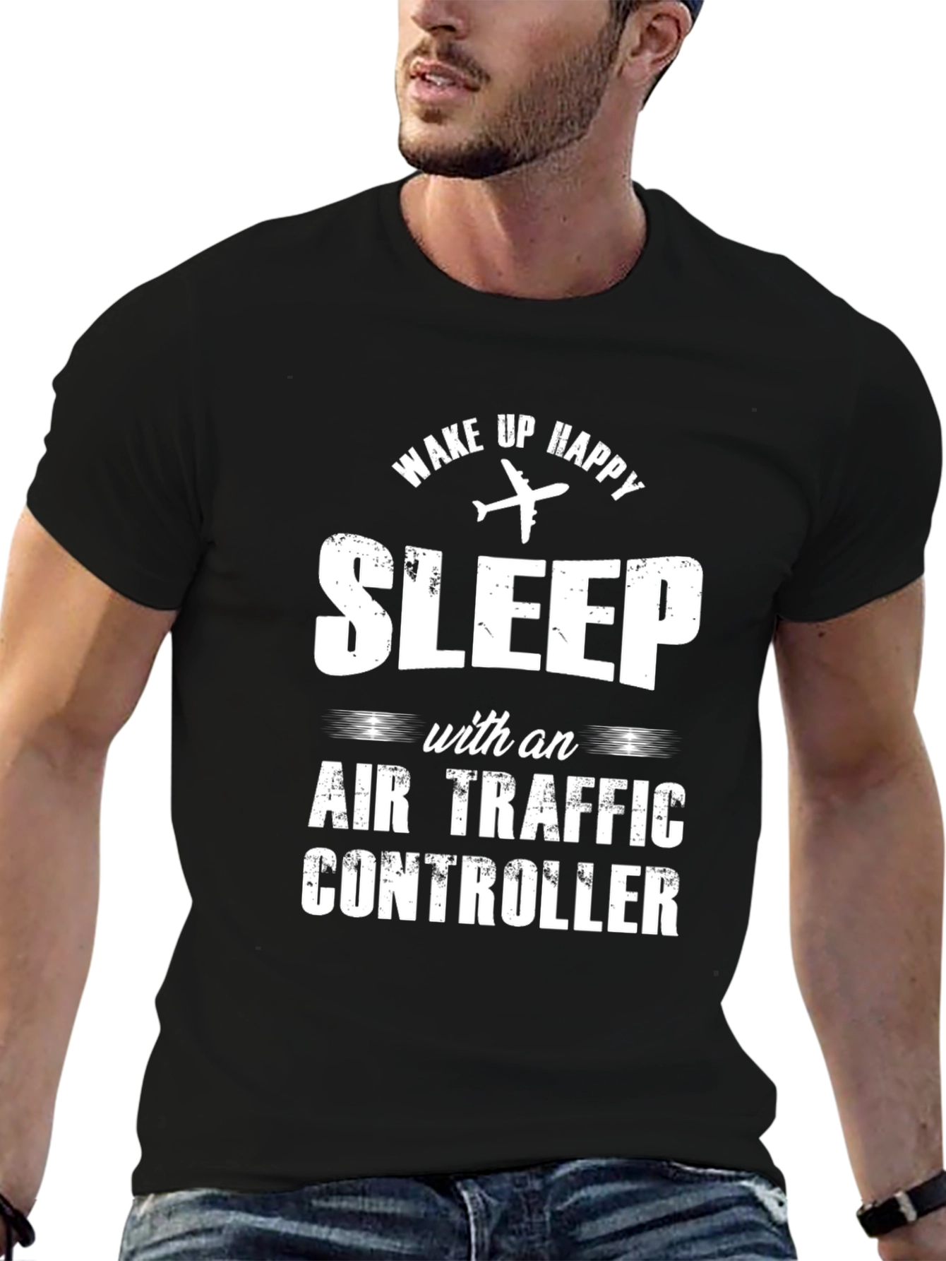 Black Air Traffic Controller Graphic T-Shirt view 6