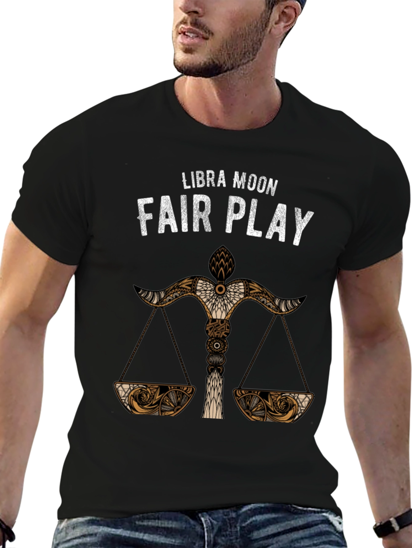 Black Libra Moon Fair Play Graphic Tee view 6