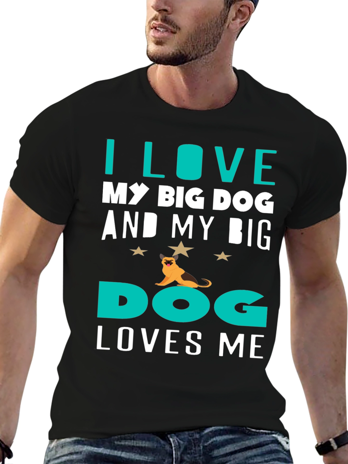 Black I Love My Big Dog T-Shirt view 6