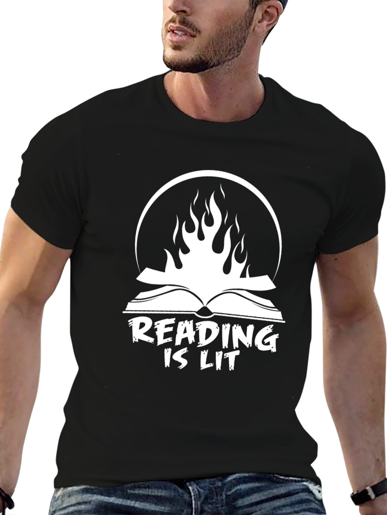 Black Reading Is Lit T-Shirt view 6