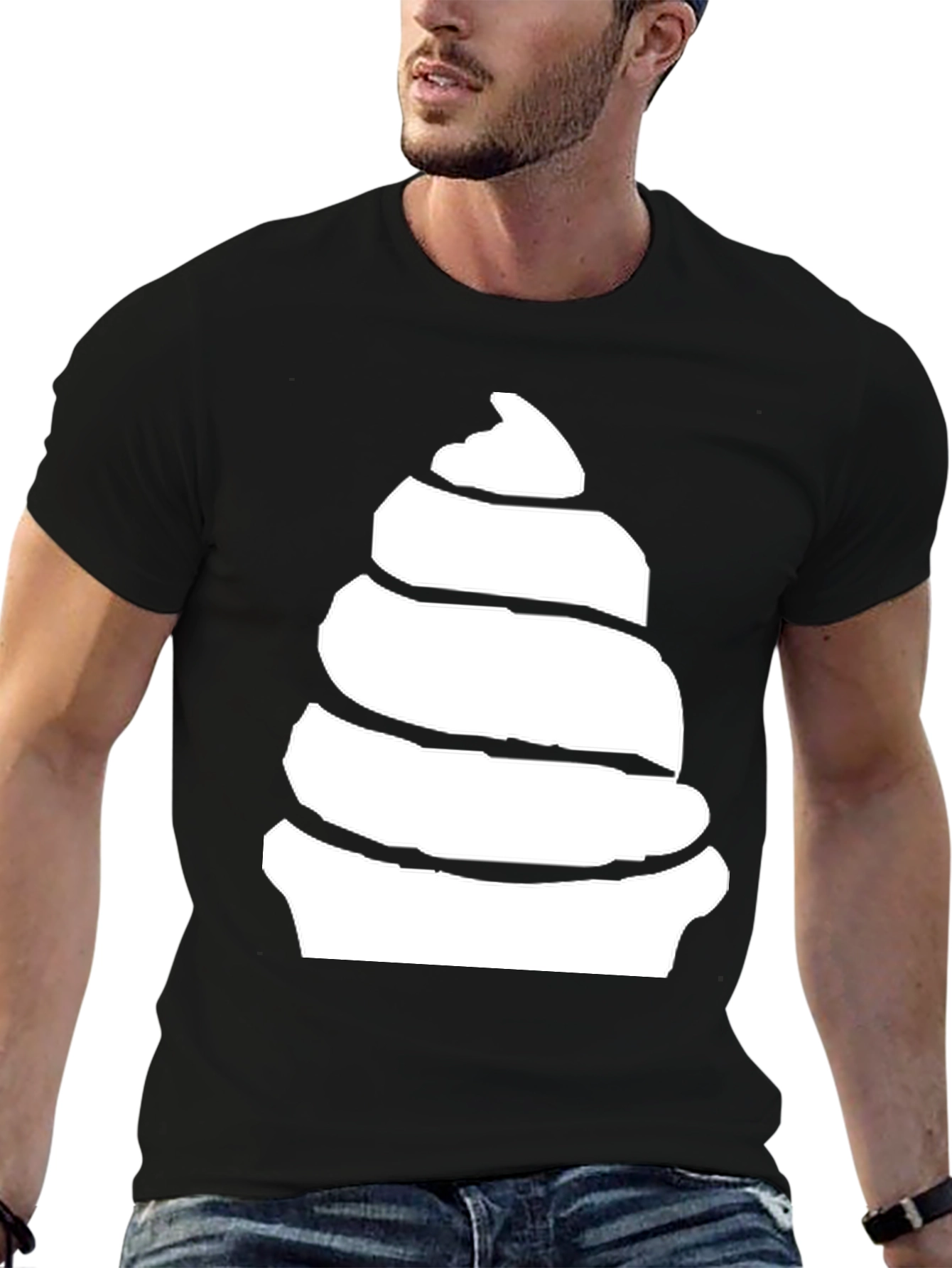 Black Swirl Ice Cream Graphic Tee - Soft Cotton Blend view 6