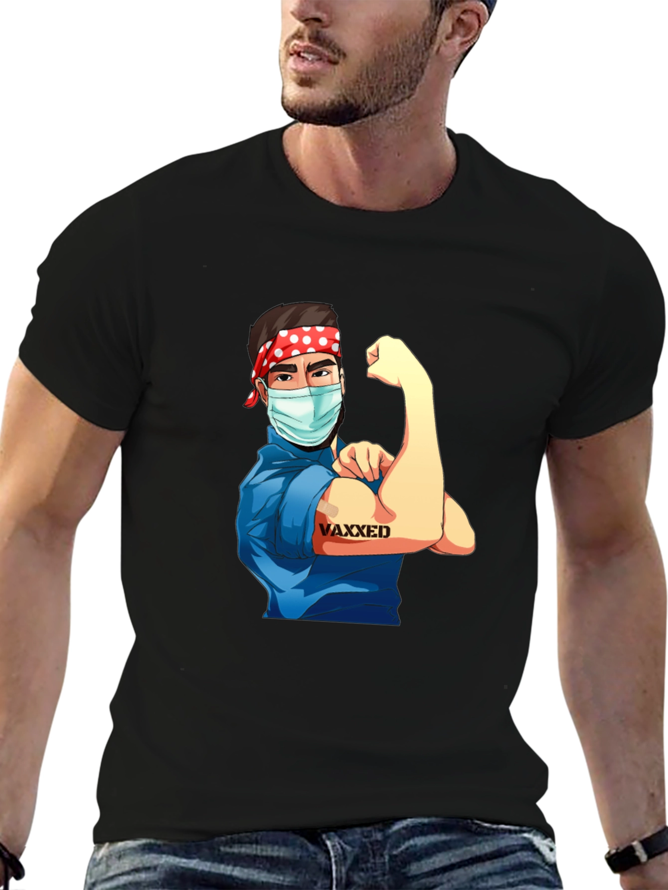 Black Vaxxed Rosie the Riveter T-Shirt view 6