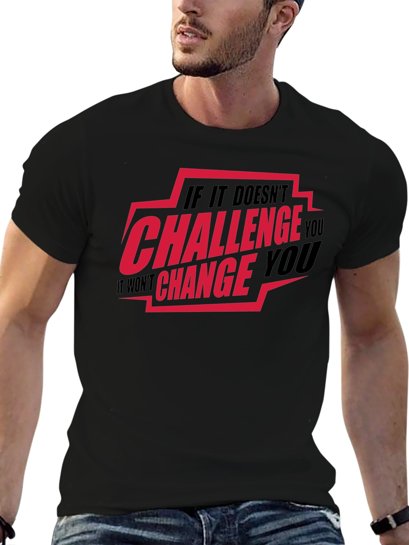 Black Challenge You Graphic T-Shirt view 6