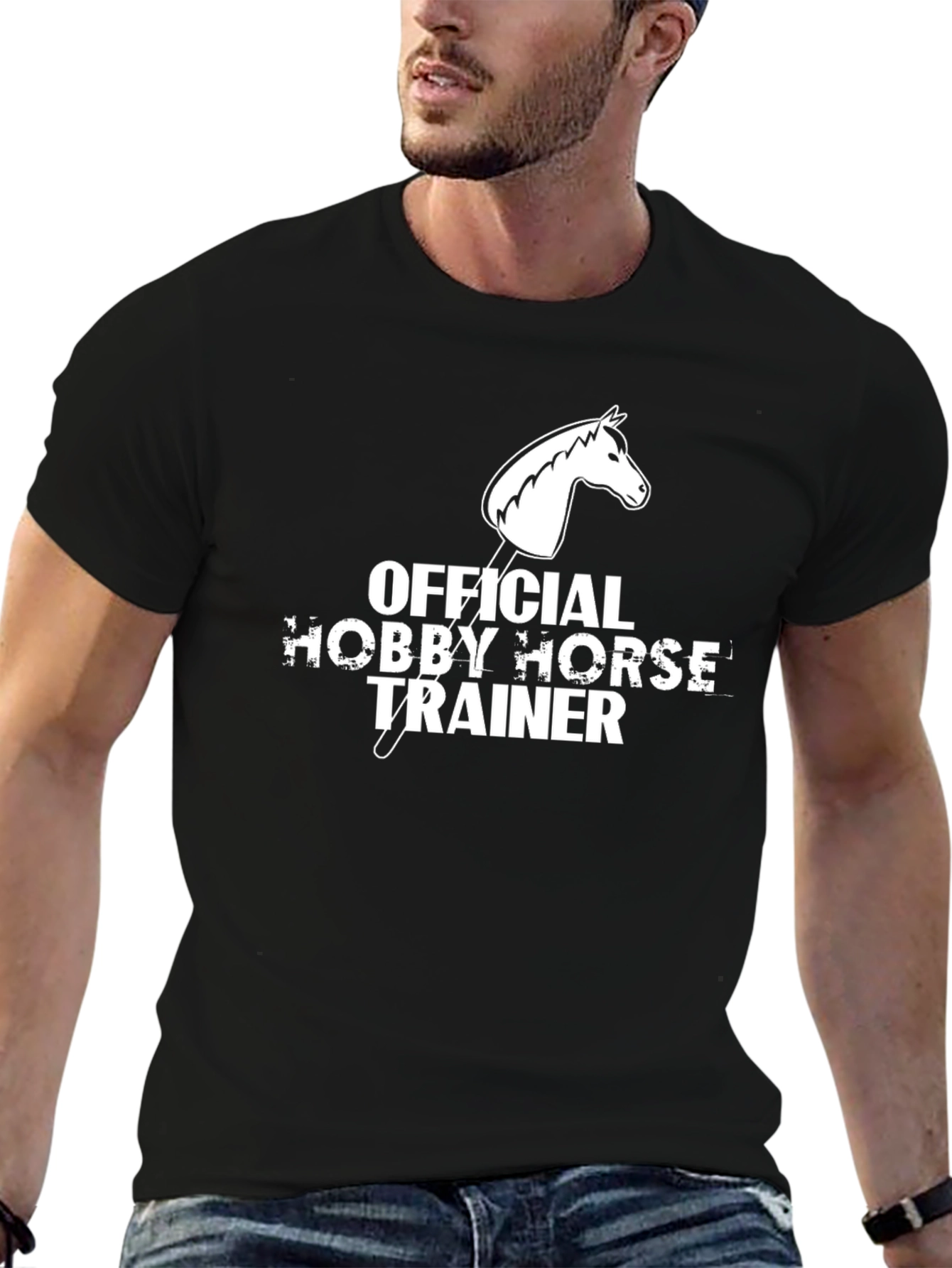 Black Hobby Horse Trainer T-Shirt - Novelty Tee view 6