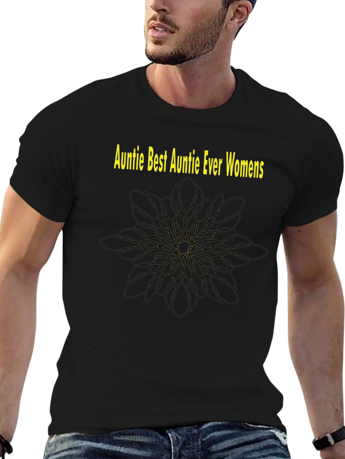 Black Auntie Best Auntie Ever Women's Black T-Shirt view 6