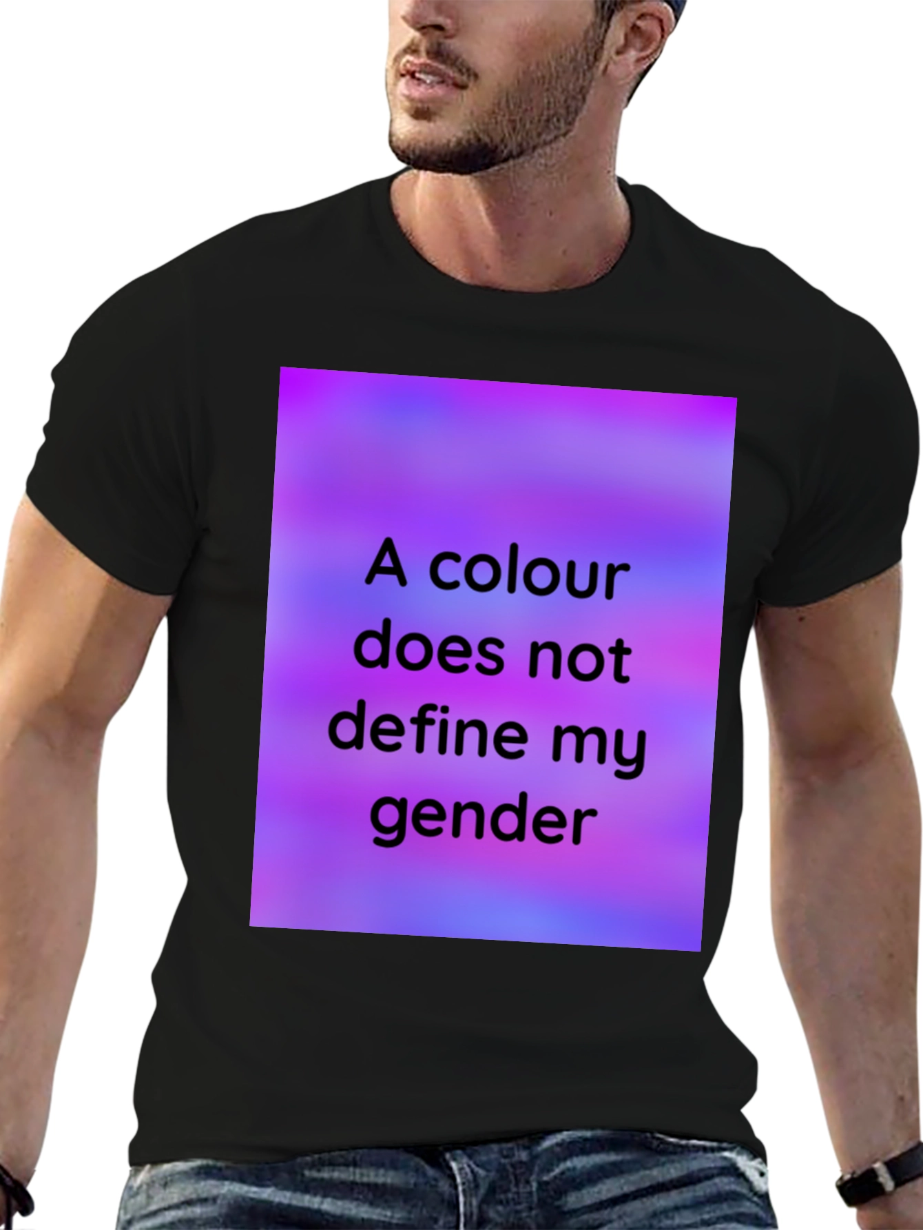 Black Colour Doesn't Define Gender Black T-Shirt view 6