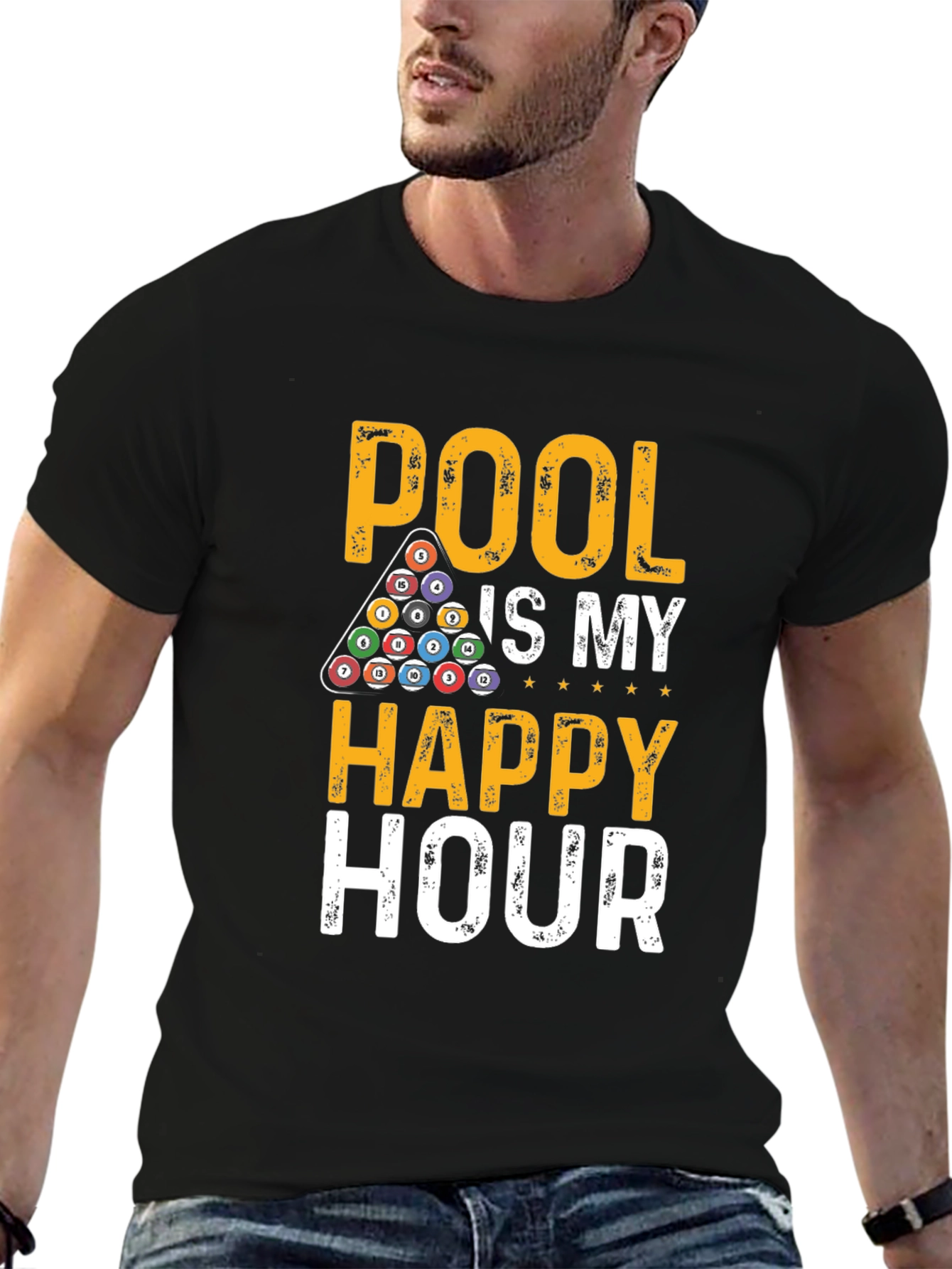 Black Pool Is My Happy Hour Graphic Tee view 6