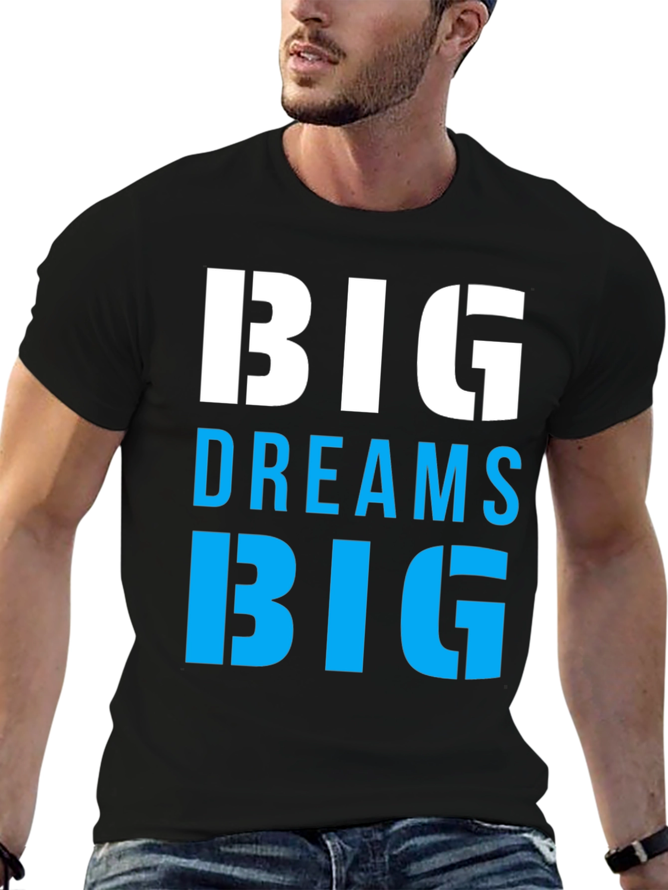 Black Big Dreams Big T-Shirt Motivation Tee view 6