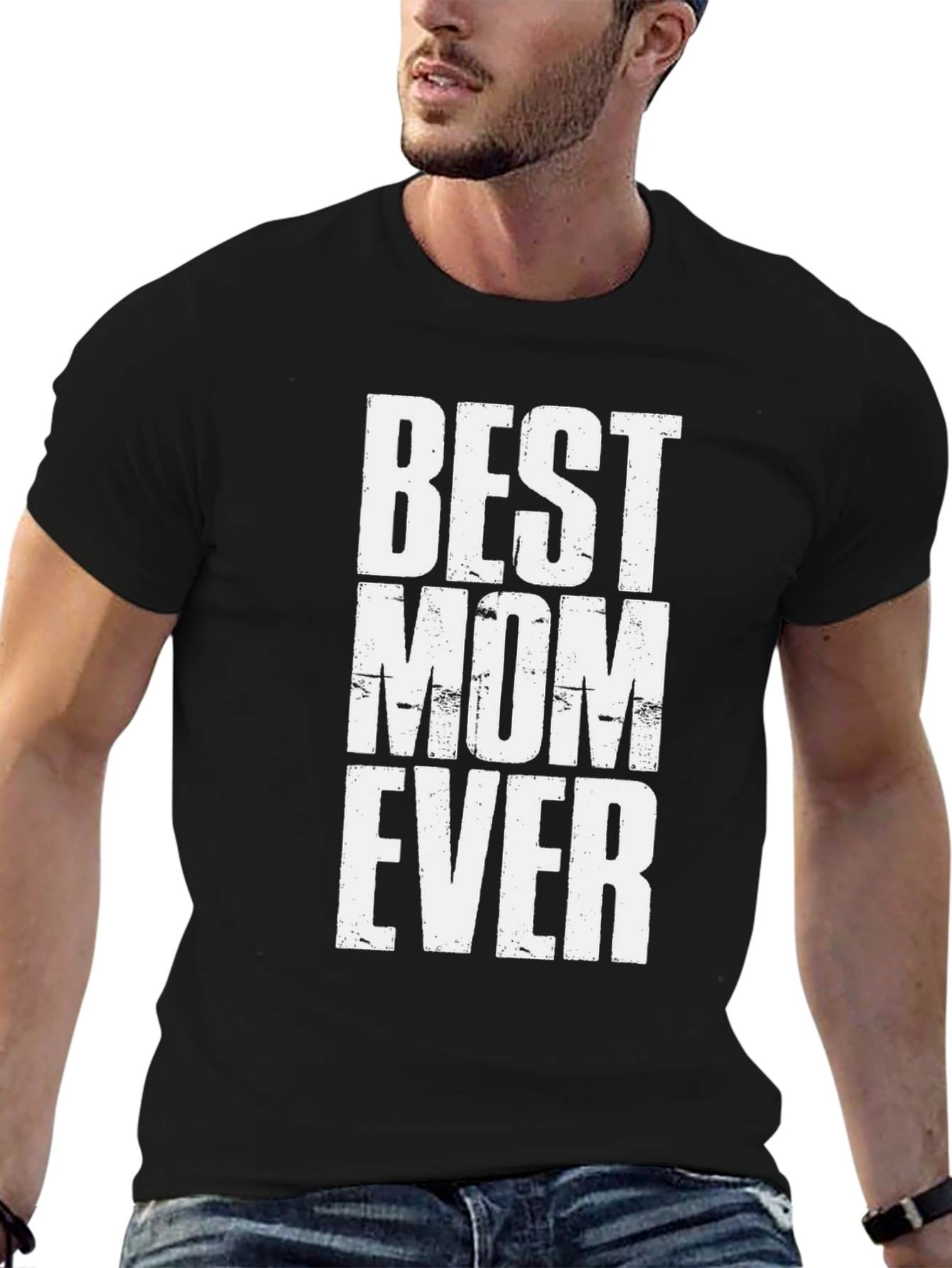 Black Best Mom Ever Graphic T-Shirt - Classic Black Tee view 6