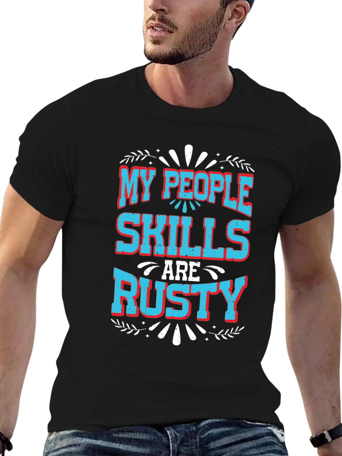 Black My People Skills Are Rusty Graphic T-Shirt view 6