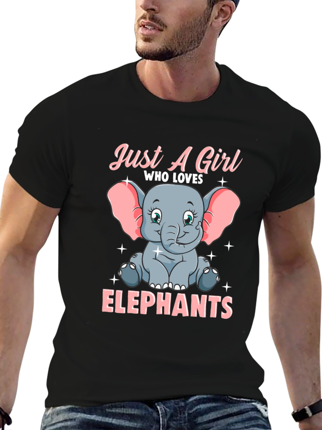 Black Girl's Elephant Lover Graphic T-Shirt view 6