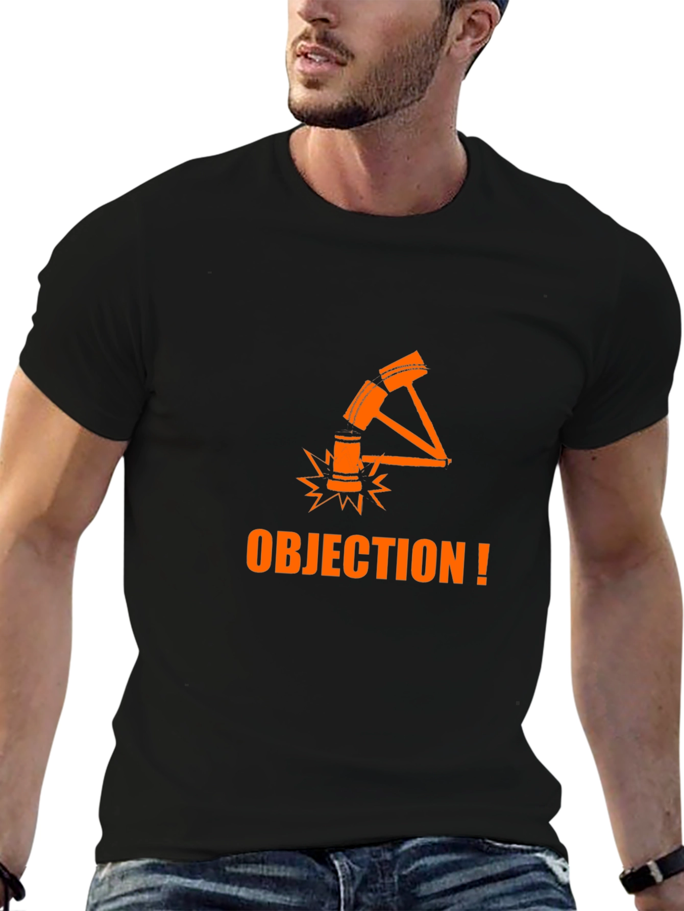 Objection! Black Cotton Graphic Tee - 6