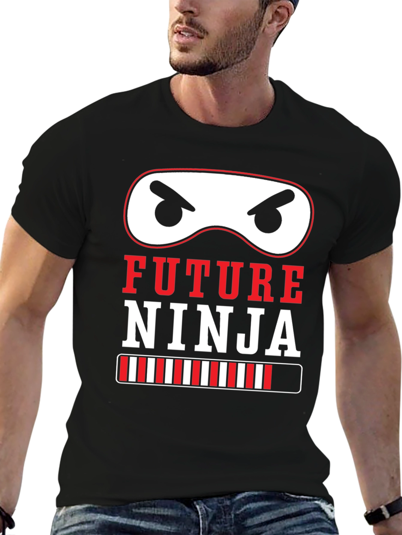 Black Future Ninja Graphic Tee - Cool Kid's Shirt view 6