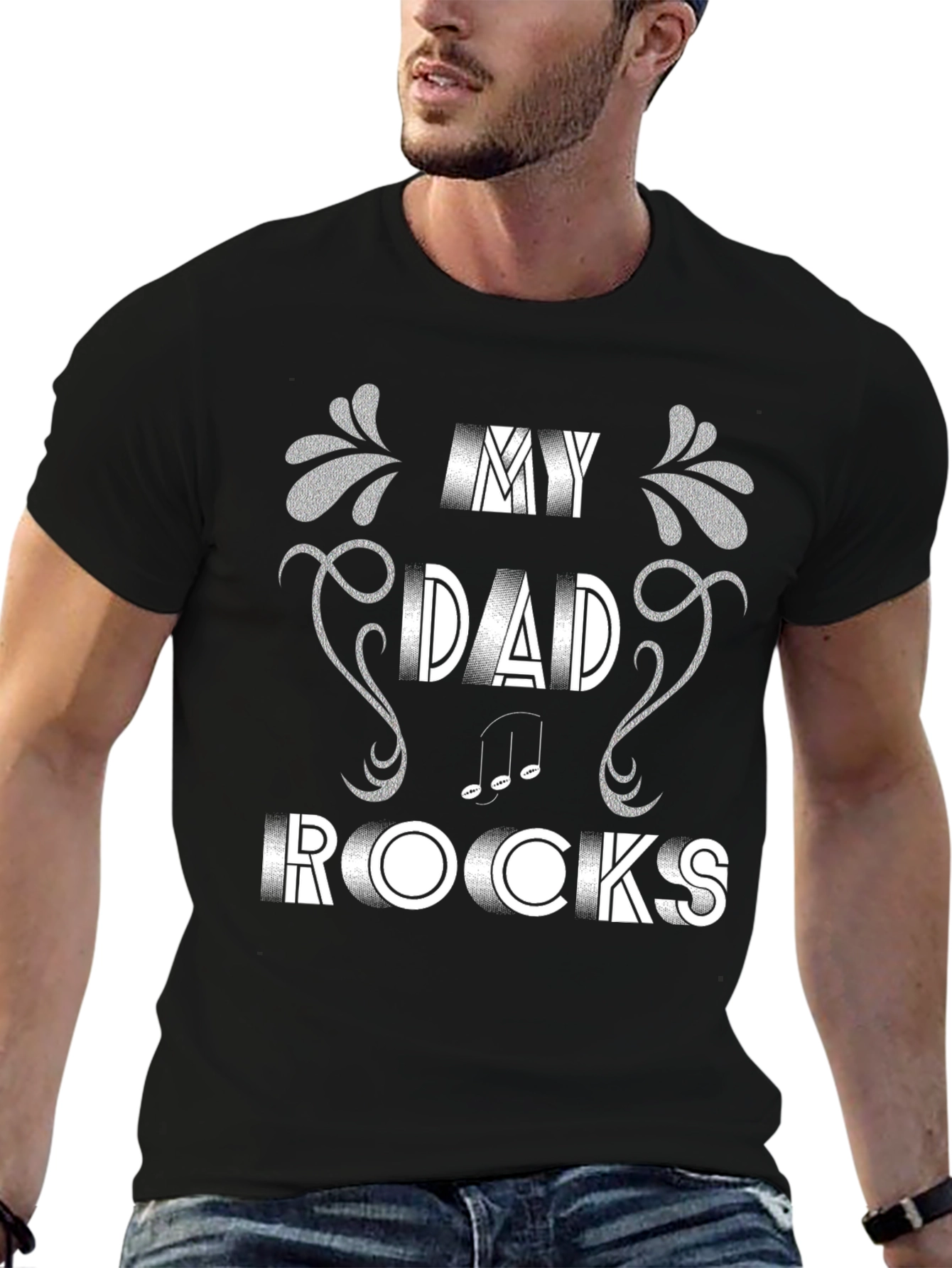 My Dad Rocks T-Shirt, Music Note Design - 6