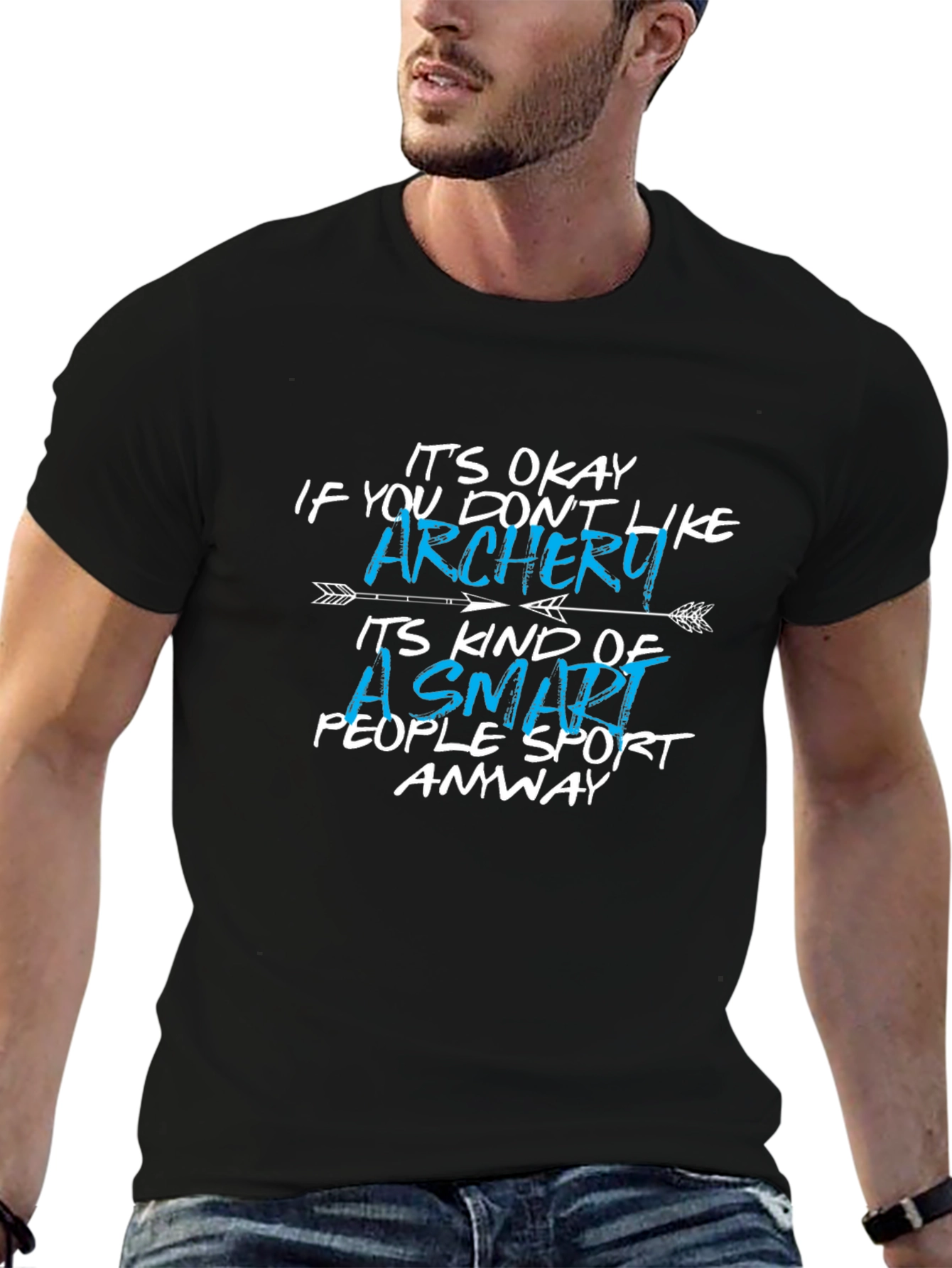 Black Funny Archery T-Shirt: Smart People Sport Tee view 6