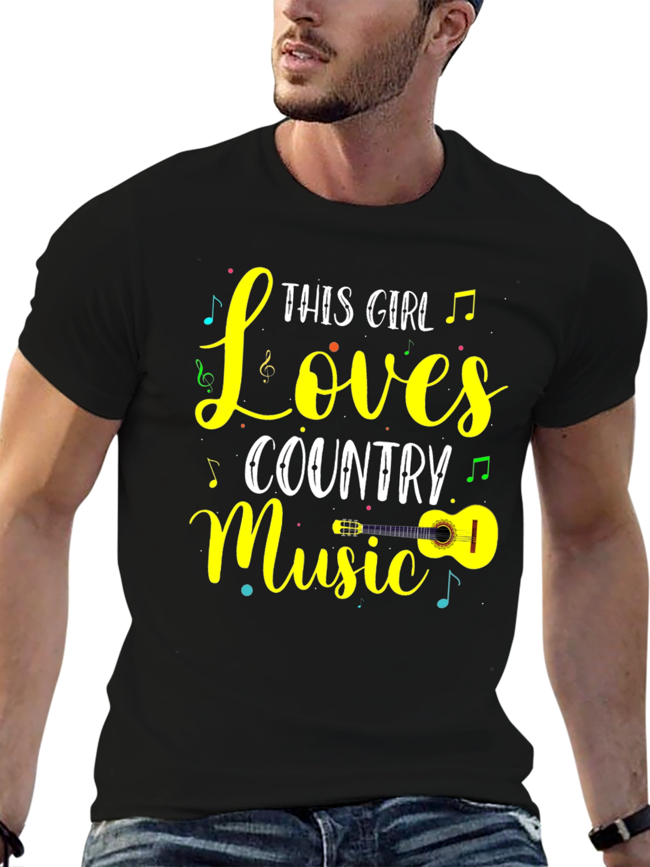 Black Country Music Lover Graphic T-Shirt view 6