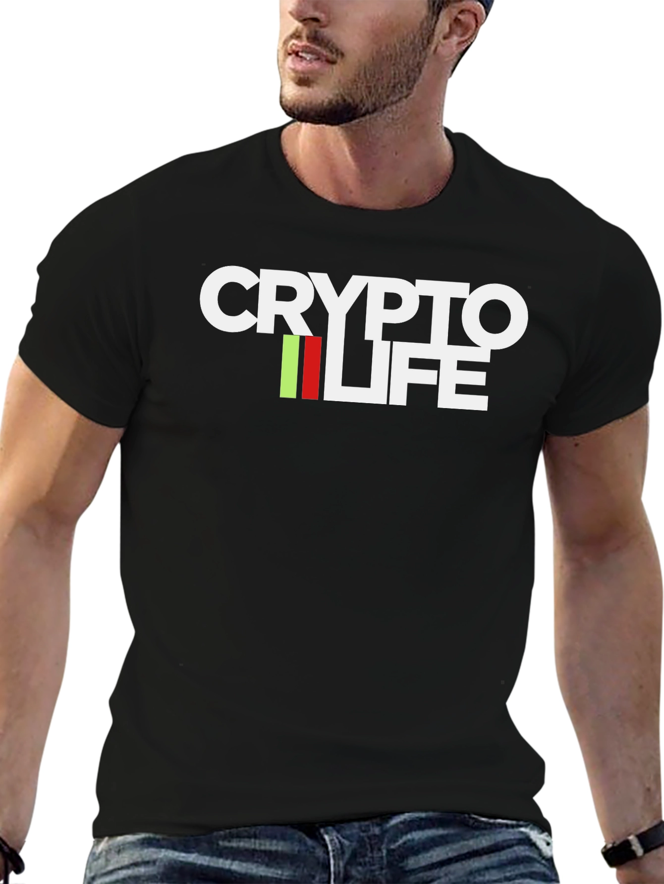 Black Crypto Life Black T-Shirt view 6